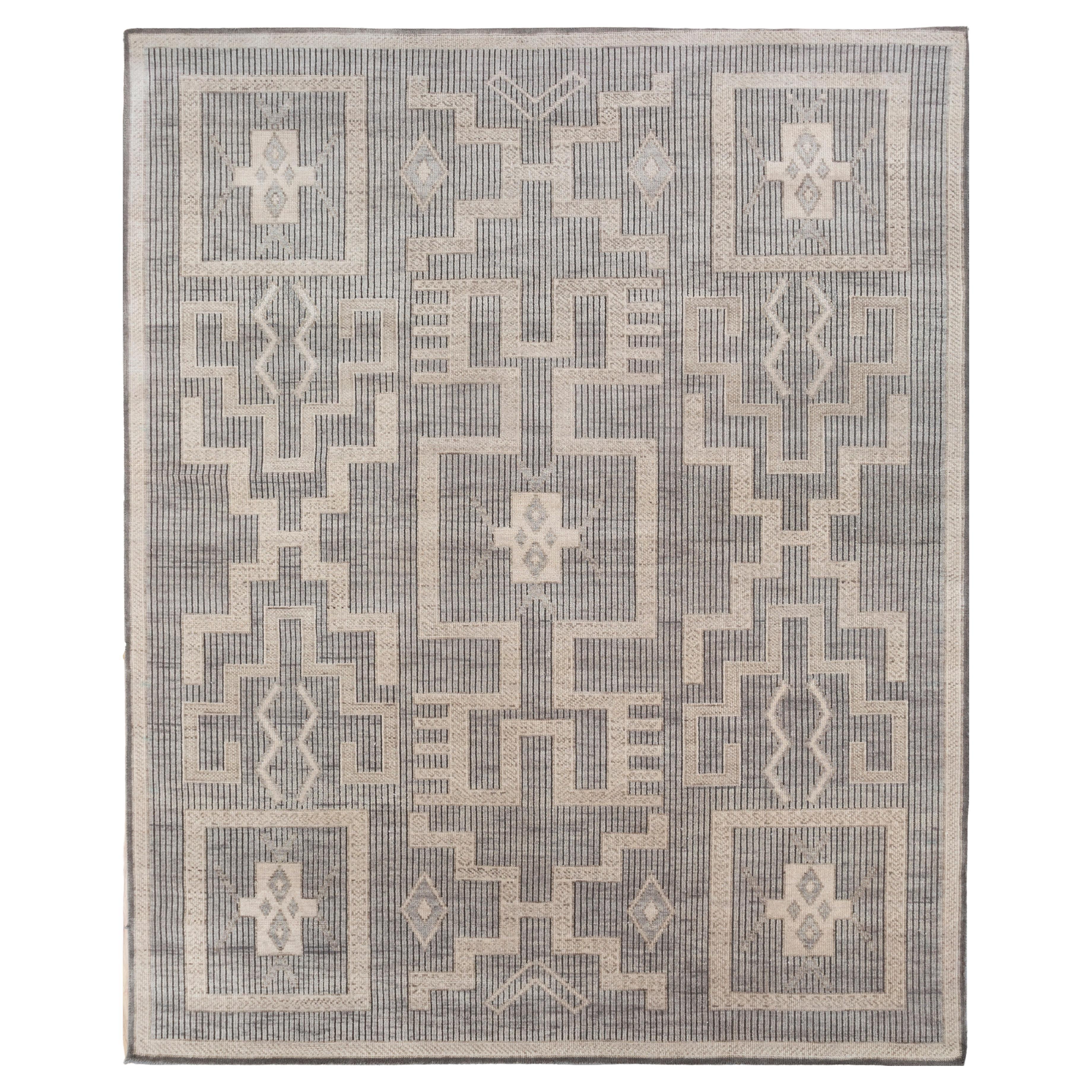 Jaipur Rugs 8x10 Feet Hand geknüpft Teppich Wolle Modern Grau Und Schwarz Teppich
