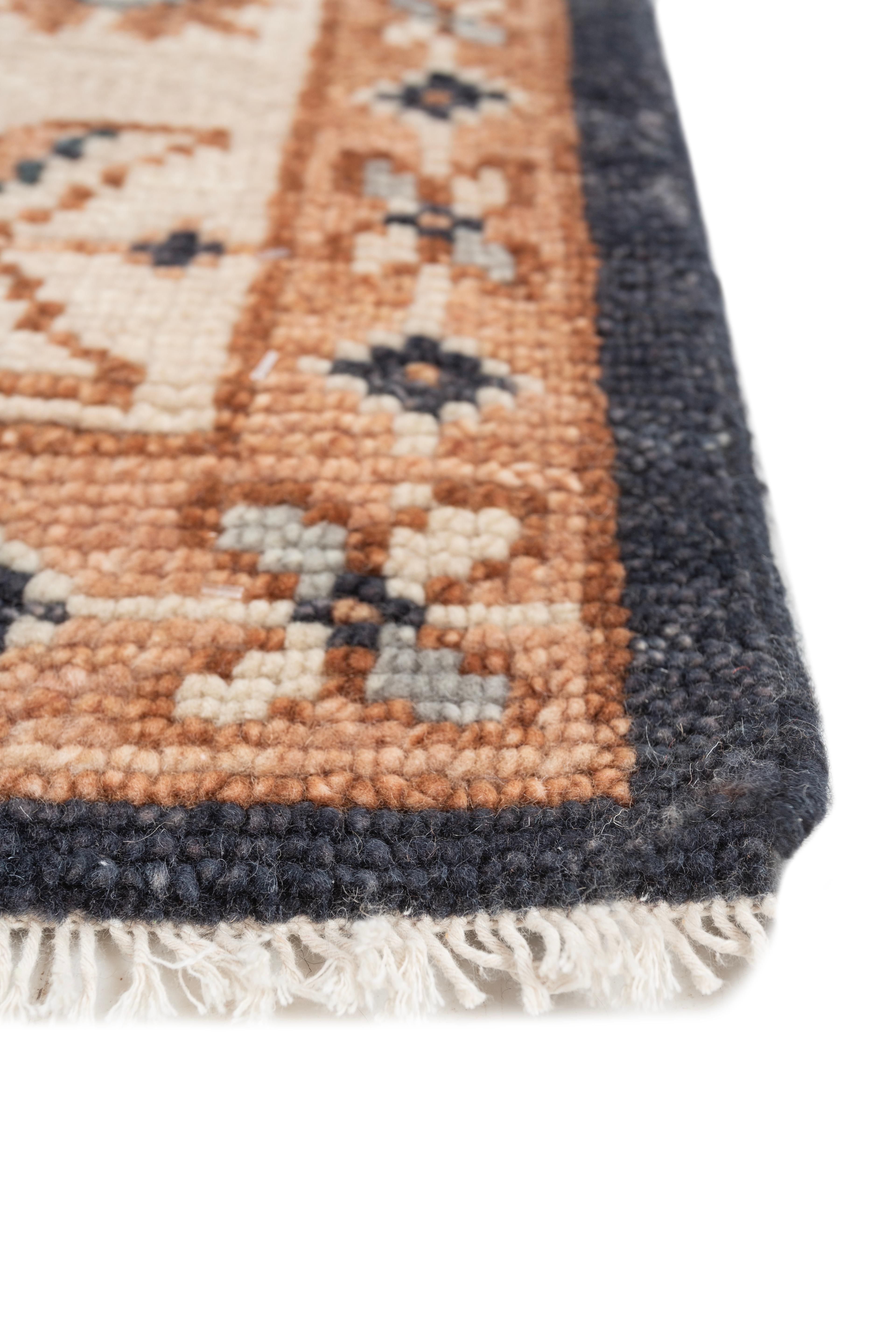 Indien Jaipur Rugs 8x10 Feet Tapis noué à la main Laine Moderne Tapis Ivoire en vente