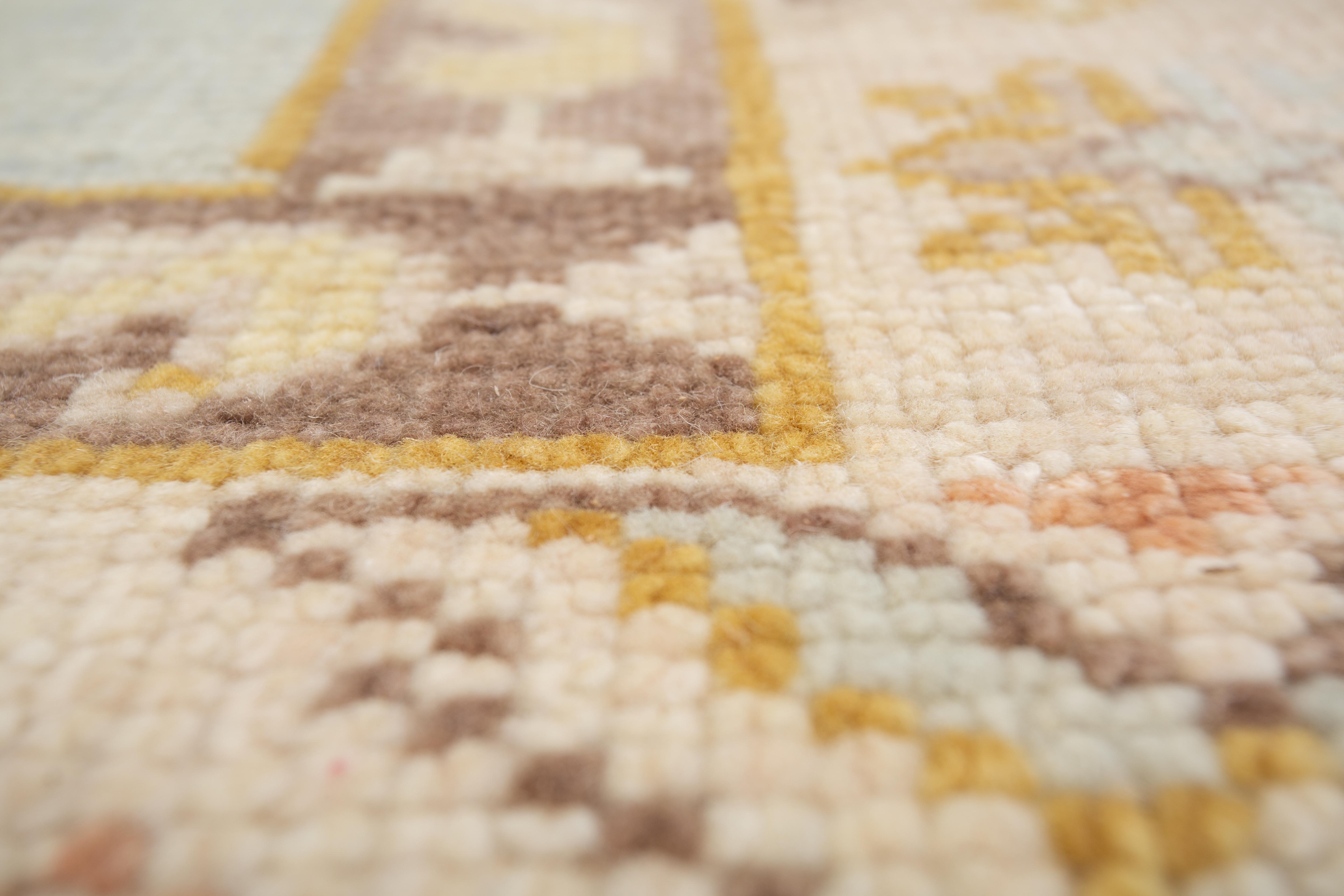 Indien Jaipur Rugs 8x10 Feet Tapis noué à la main Laine Moderne Tapis Ivoire en vente