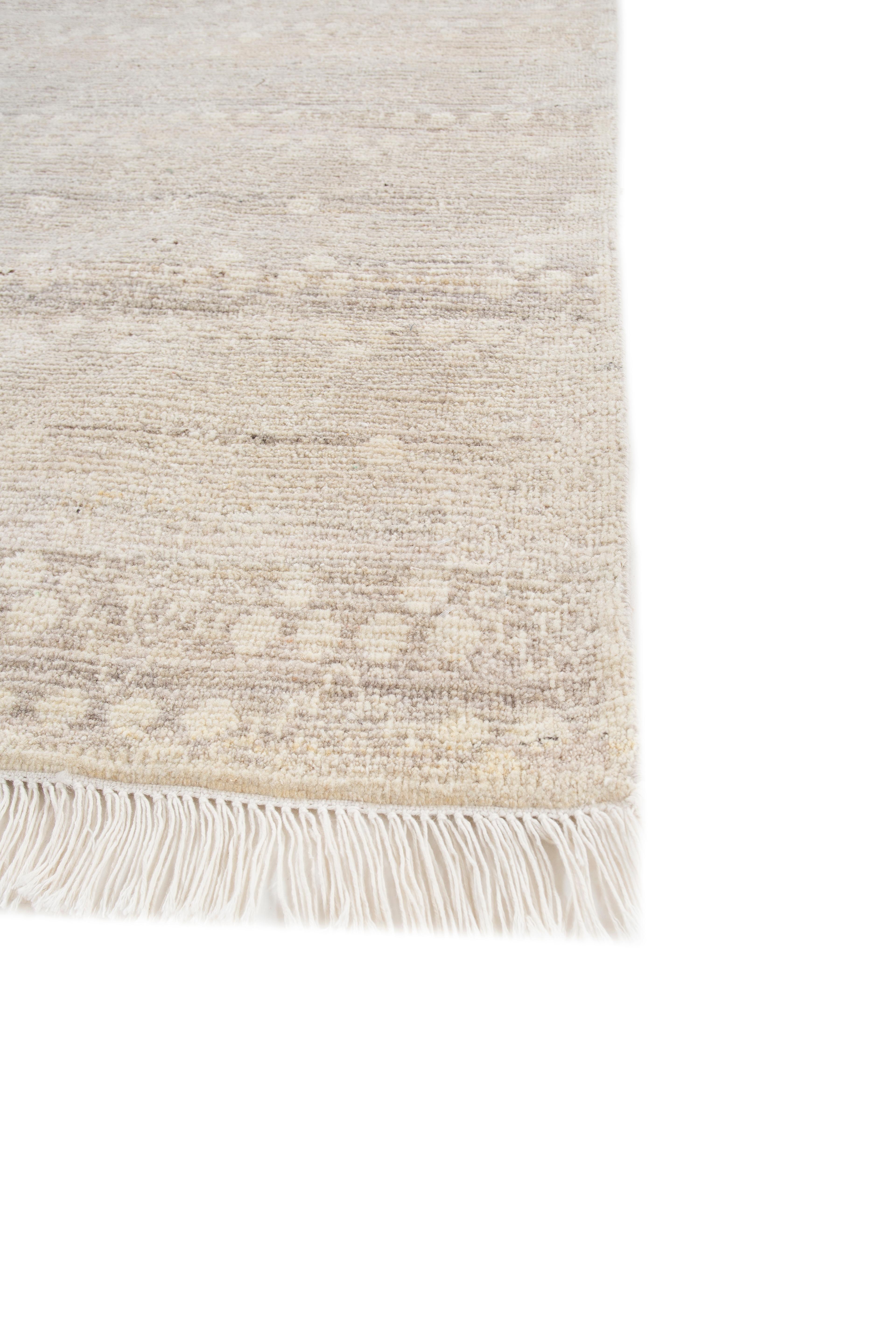 Jaipur Rugs 8x10 Feet Hand geknüpft Teppich Wolle Modern Elfenbein Teppiche (Moderne) im Angebot