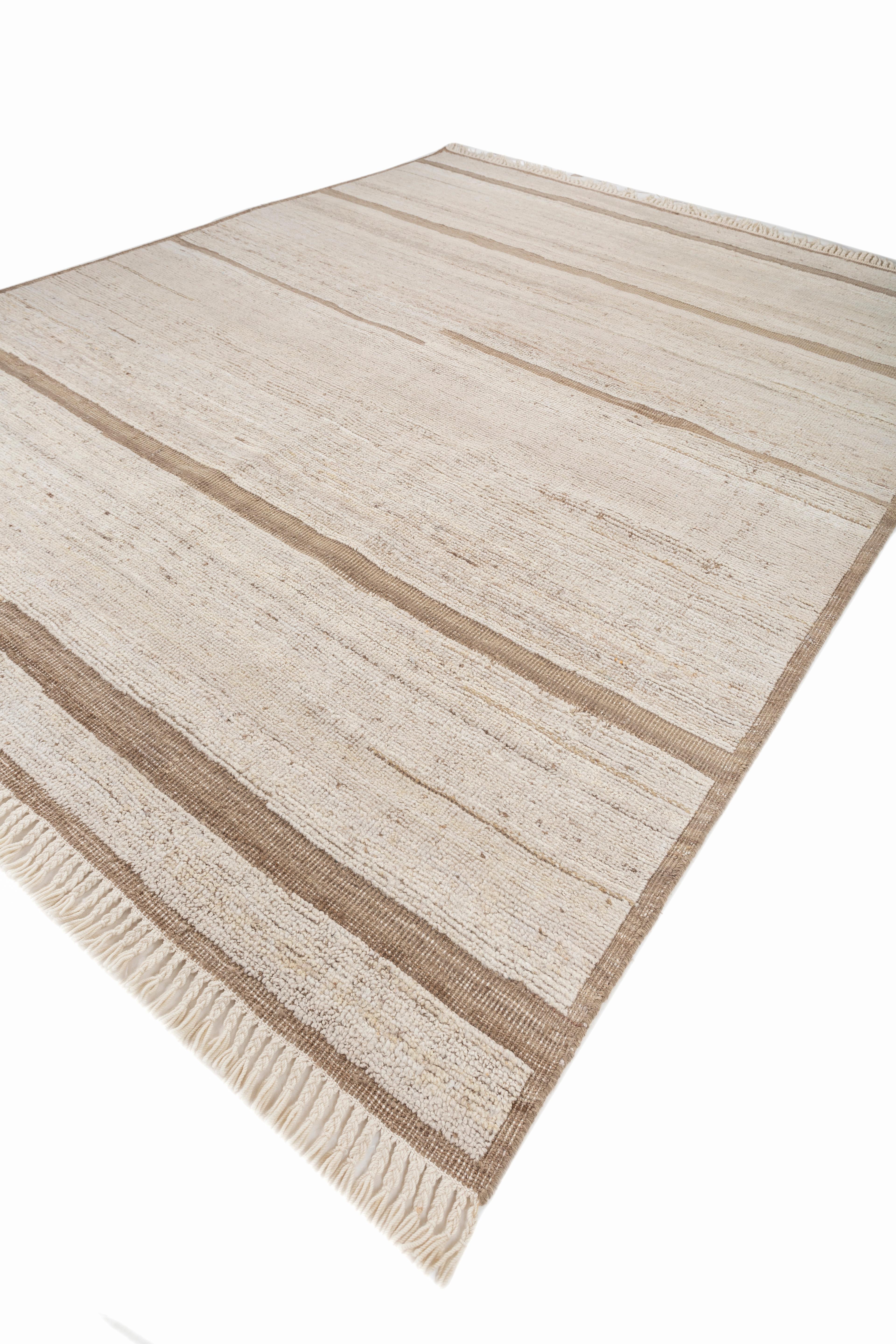 Jaipur Rugs 8x10 Pies Alfombra Anudada a Mano Lana Moderna Alfombra Marfil Indio en venta