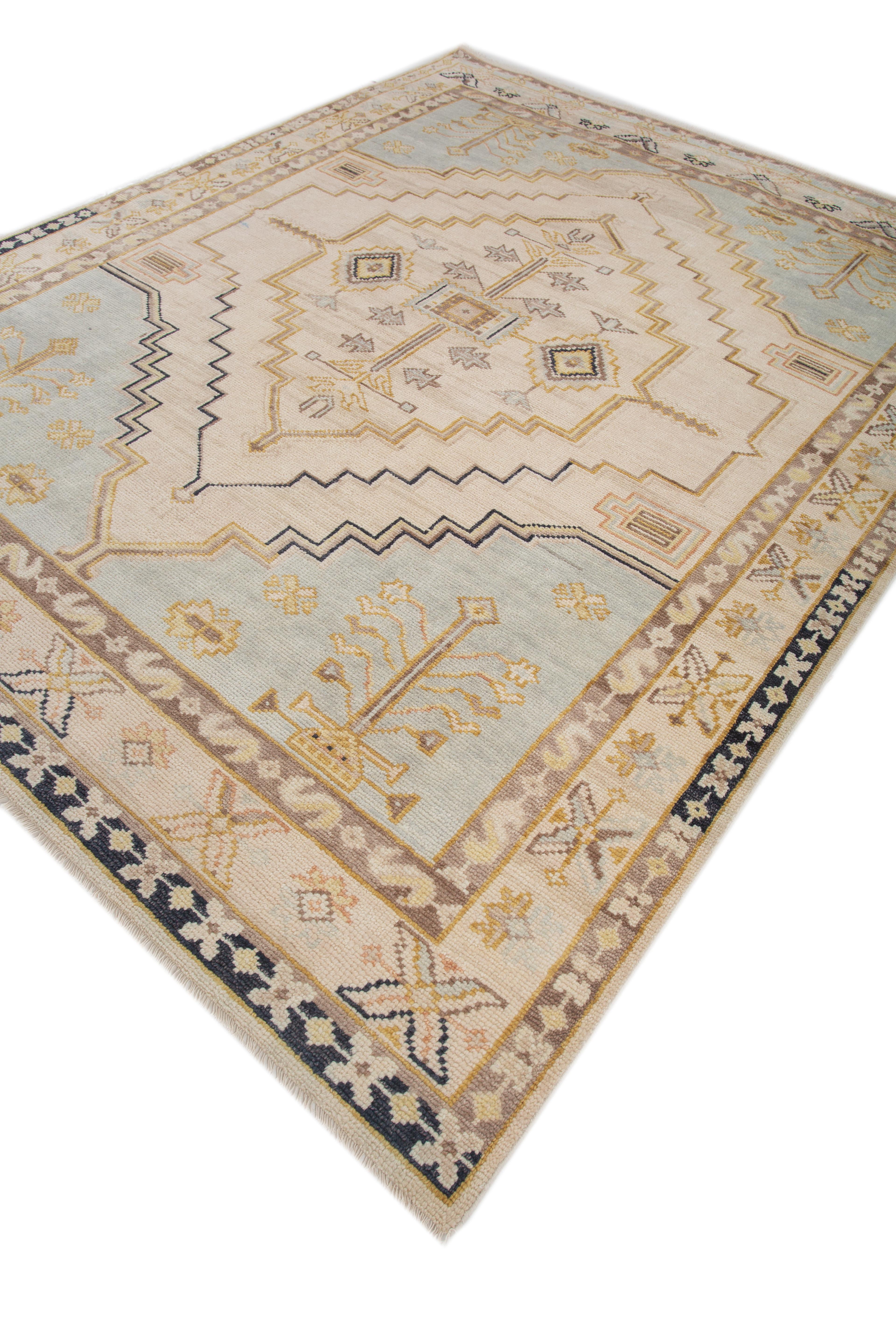Noué à la main Jaipur Rugs 8x10 Feet Tapis noué à la main Laine Moderne Tapis Ivoire en vente