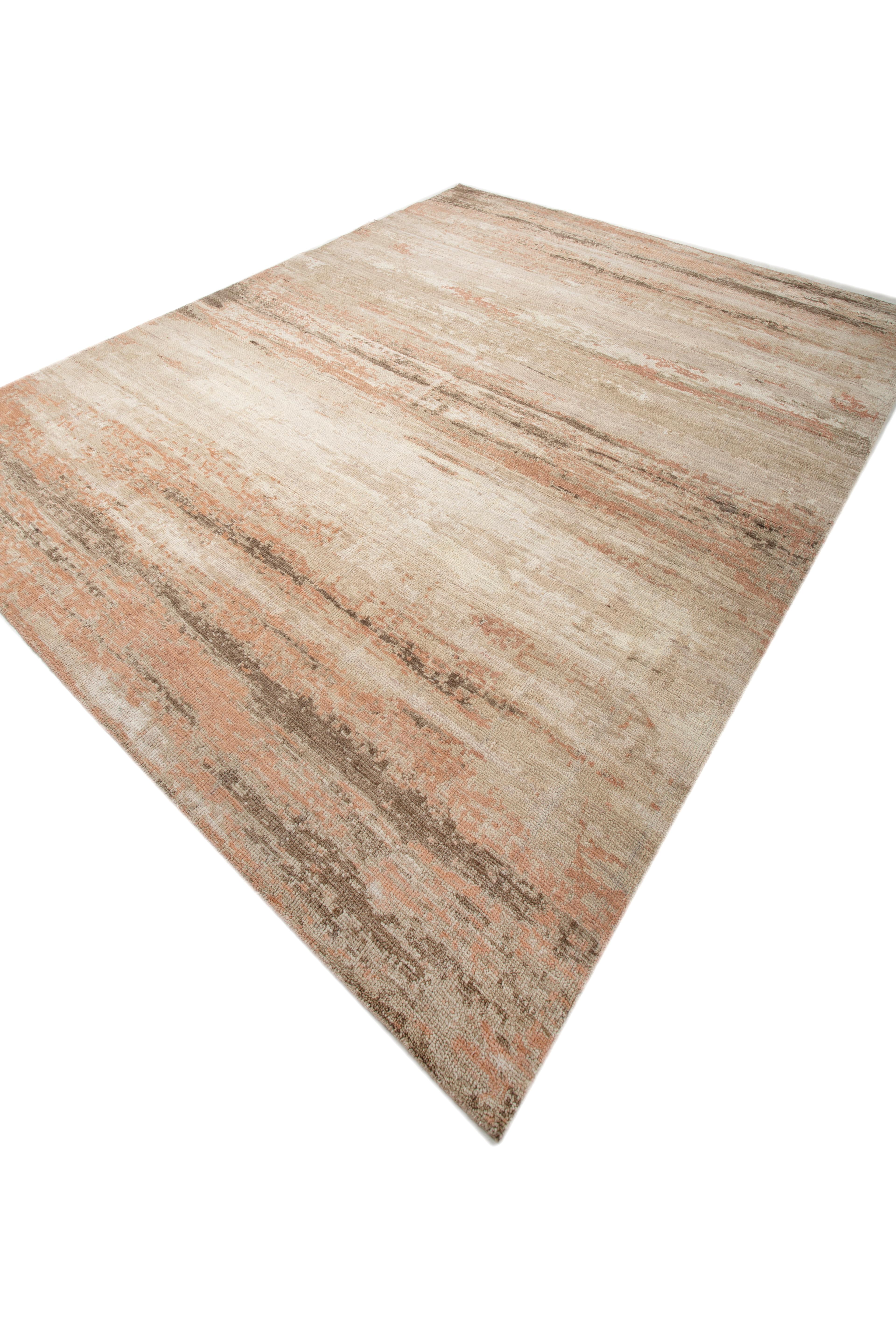 Indiano Jaipur Rugs 8x10 Piedi Tappeto annodato a mano in lana moderno avorio in vendita