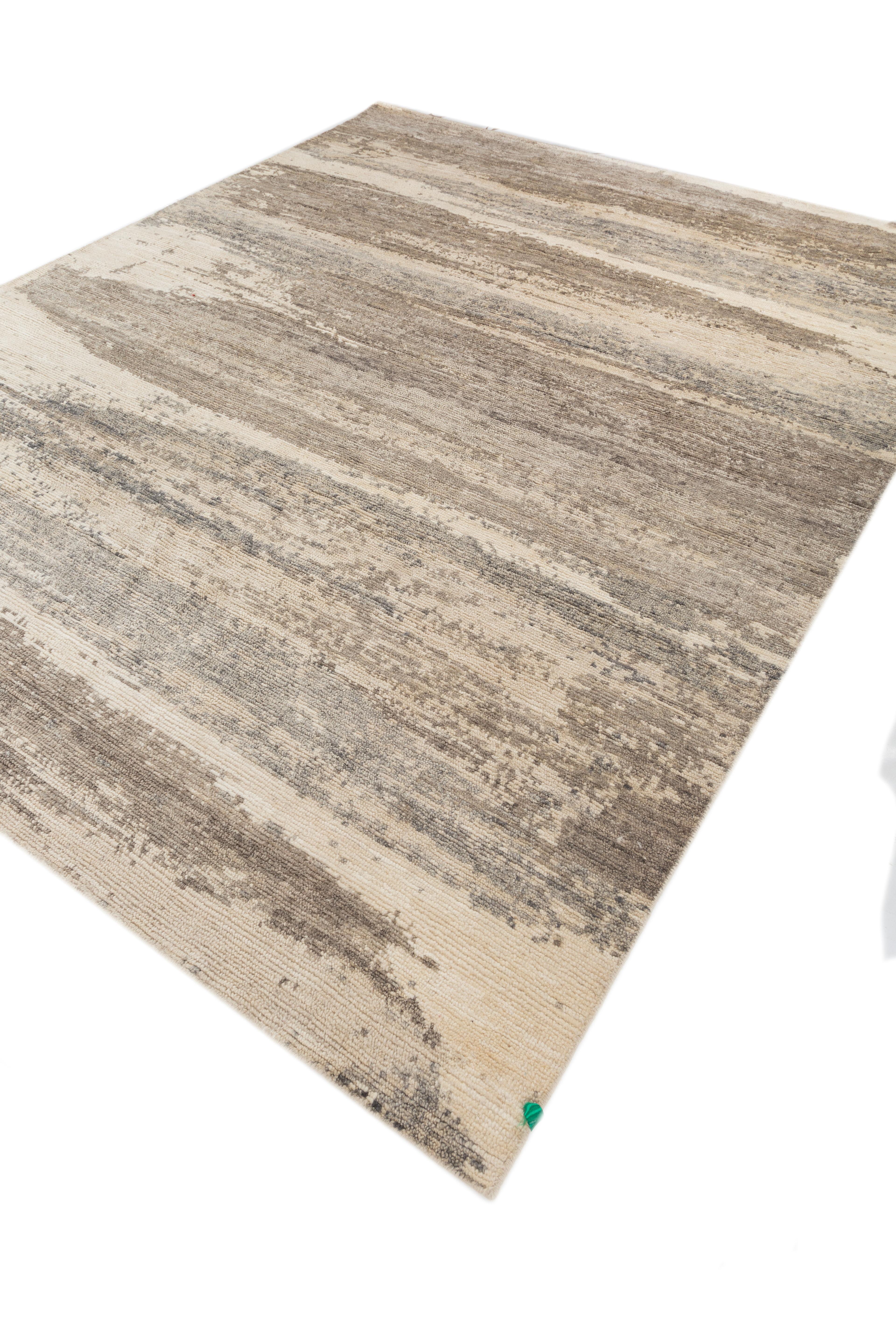 Noué à la main Jaipur Rugs 8x10 Feet Tapis noué à la main Laine Moderne Tapis Ivoire en vente