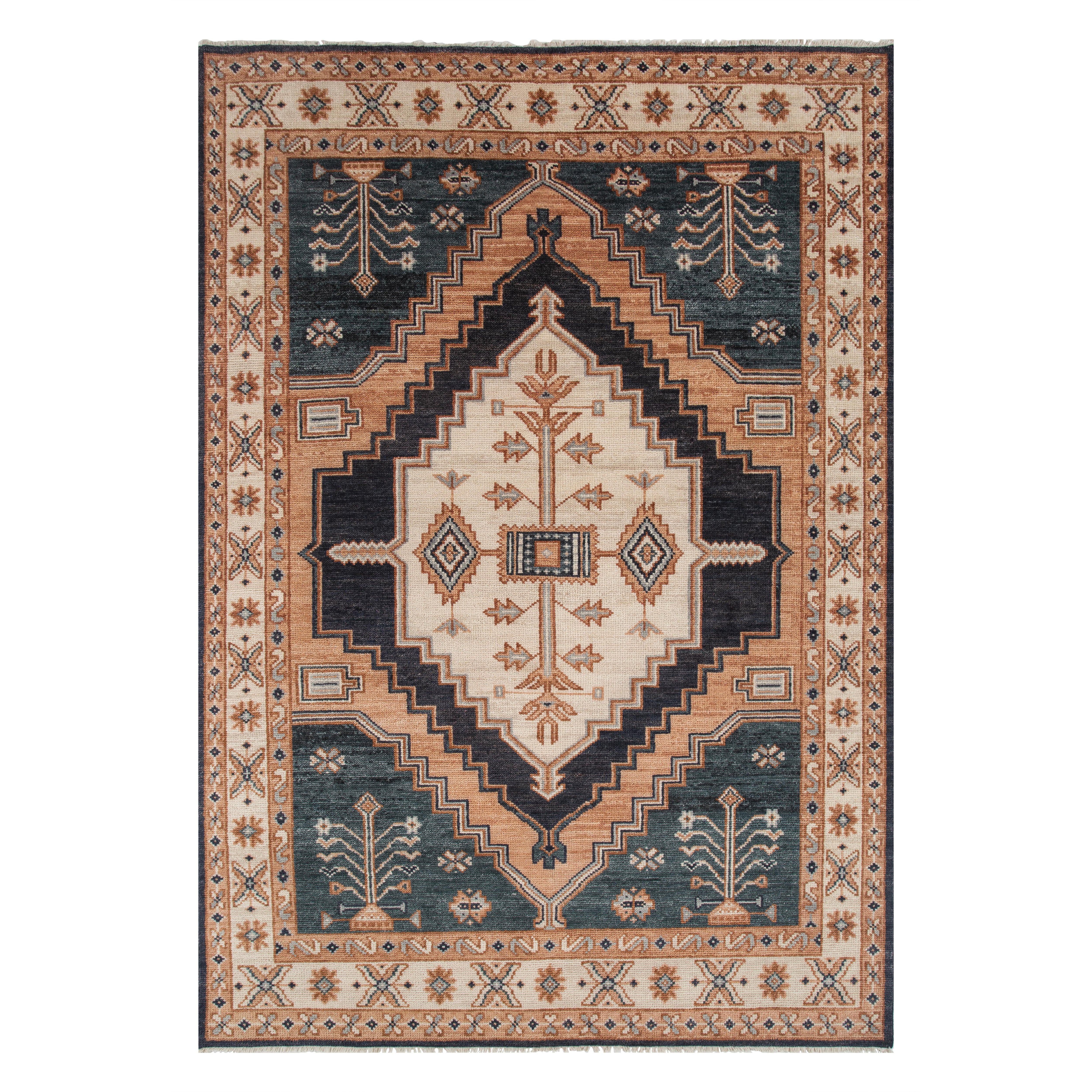 Jaipur Rugs 8x10 Feet Tapis noué à la main Laine Moderne Tapis Ivoire