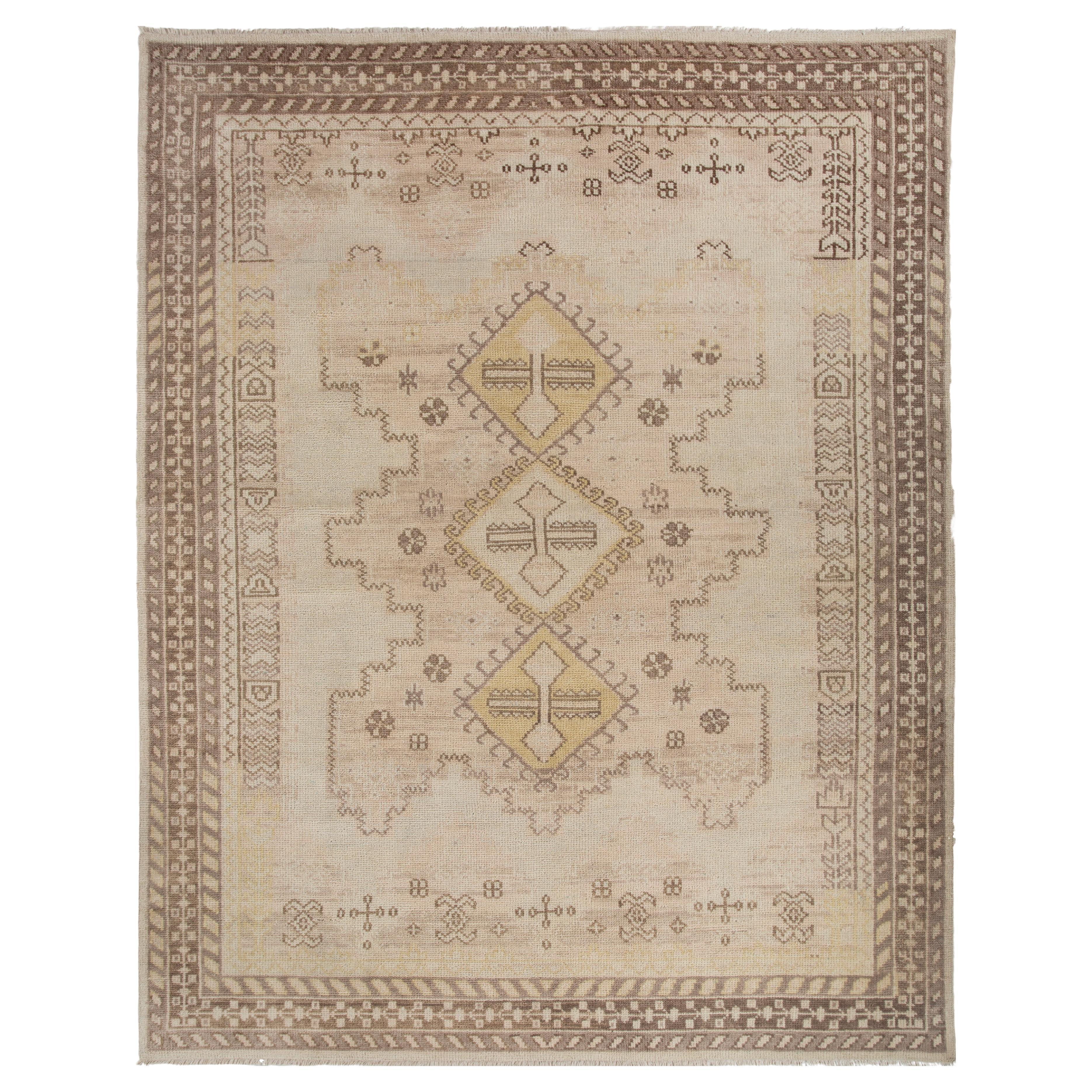 Jaipur Rugs 8x10 Feet Tapis noué à la main Laine Moderne Tapis Ivoire