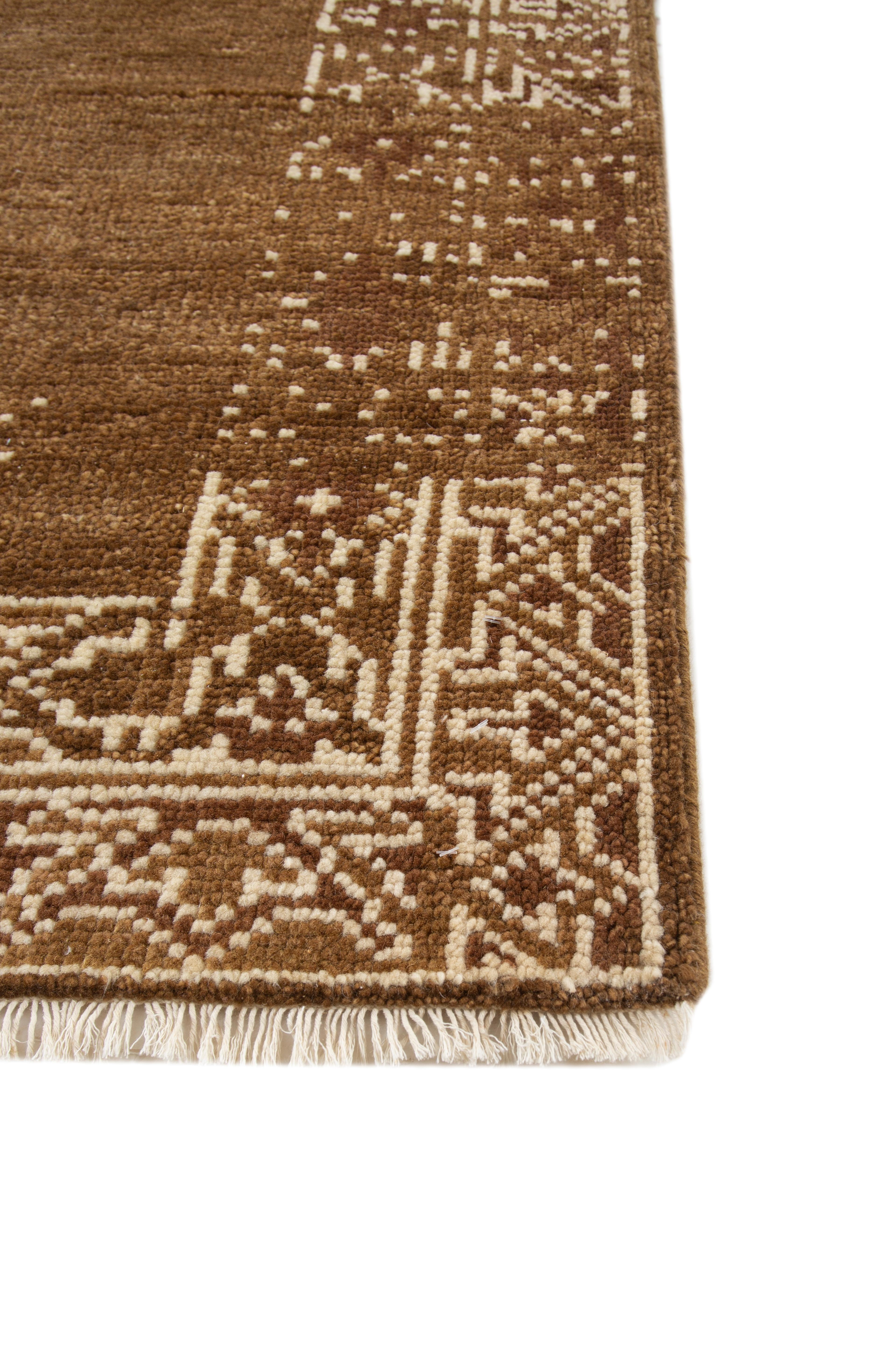 Moderne Jaipur Rugs Tapis 8x10 pieds noués à la main Tapis en laine moderne rouge et orange en vente