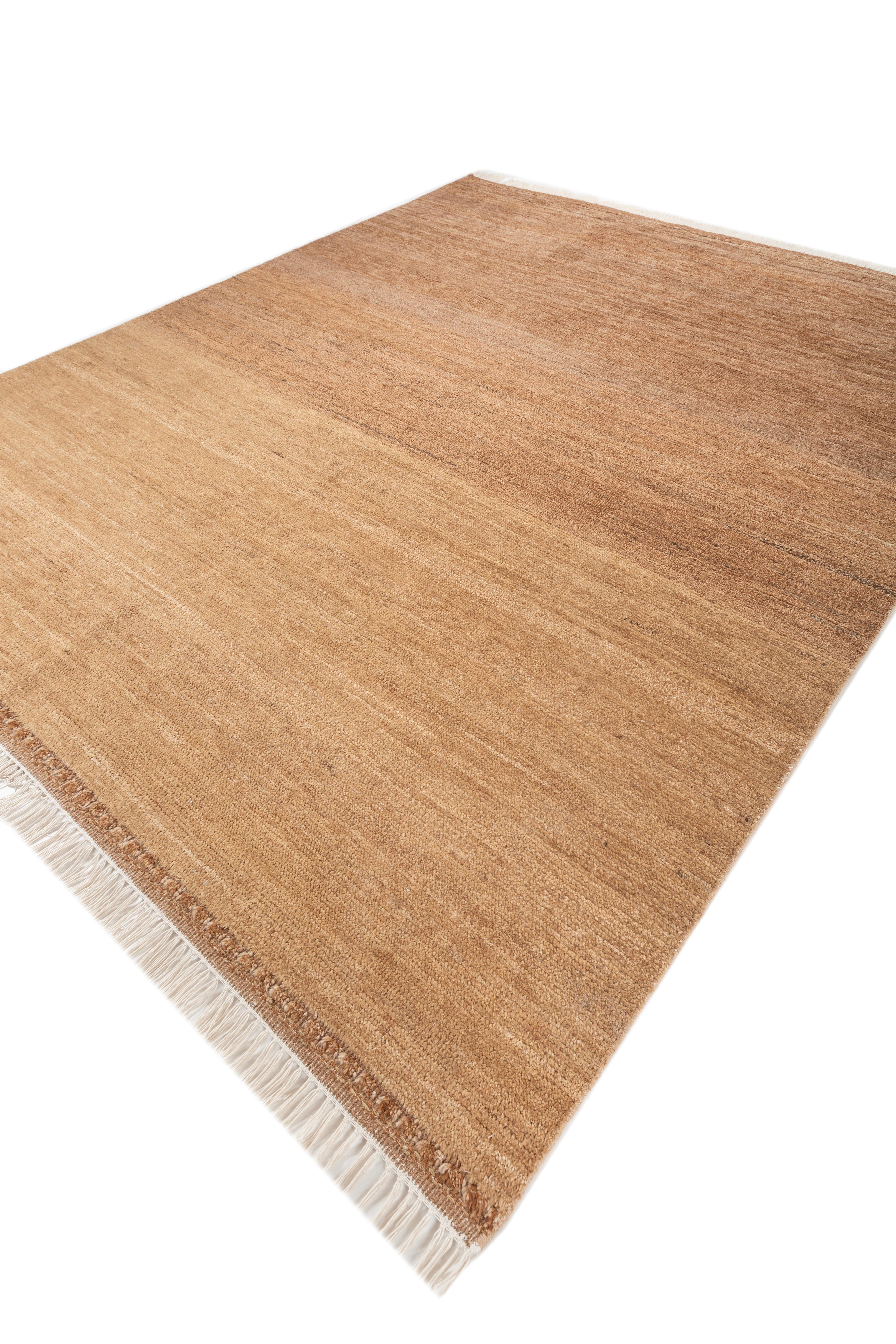 Indien Jaipur Rugs Tapis 8x10 pieds noués à la main Tapis en laine moderne rouge et orange en vente