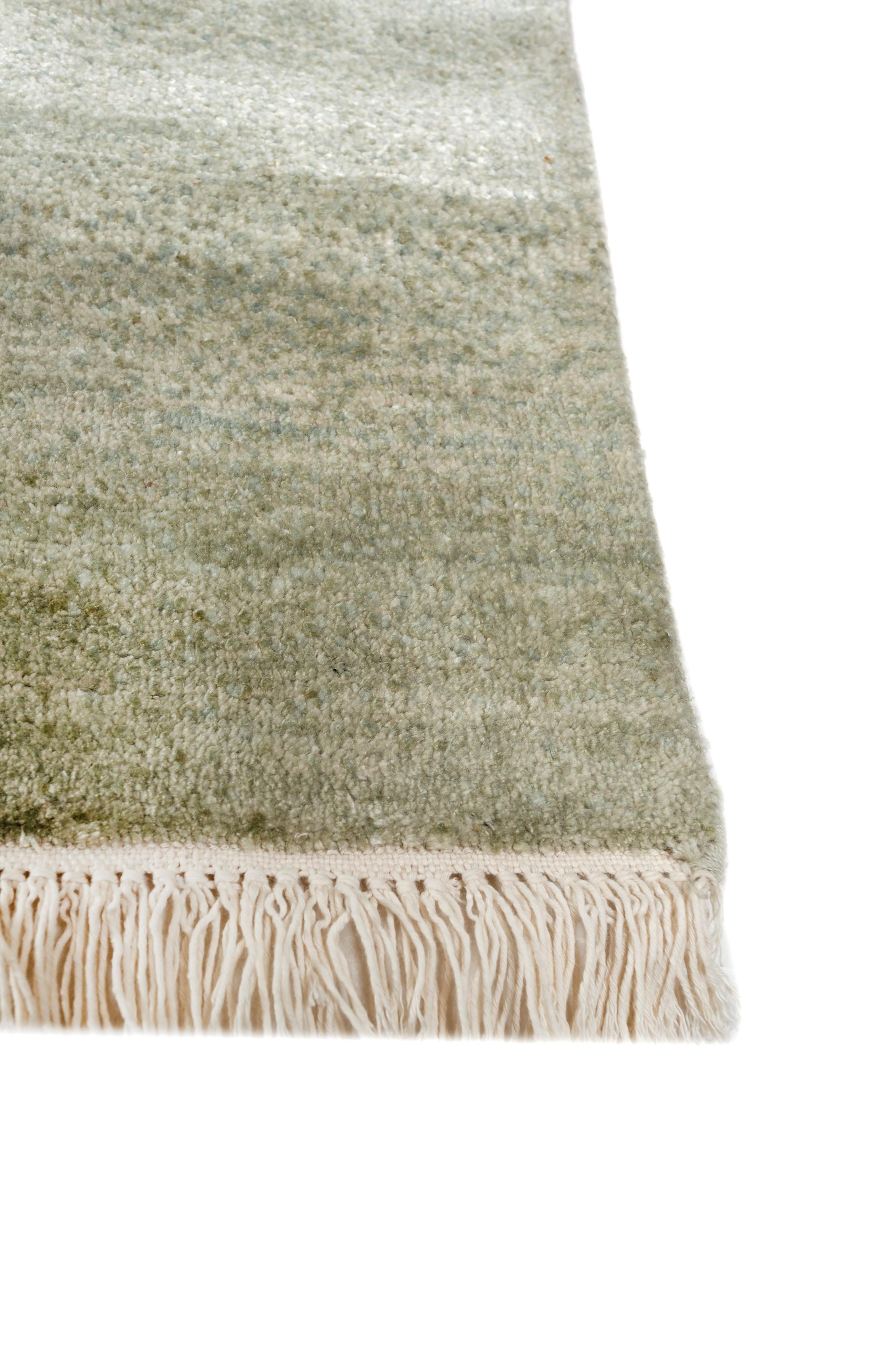 Indiano Tappeto Jaipur Rugs 8x10 Piedi Annodato a Mano in Lana e Seta Greene & Greene Greene Astratto Moderno in vendita