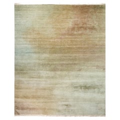 Jaipur Rugs 8x10 Feet Hand Knotted Carpet Wool & Silk Green Modern Abstract Rug