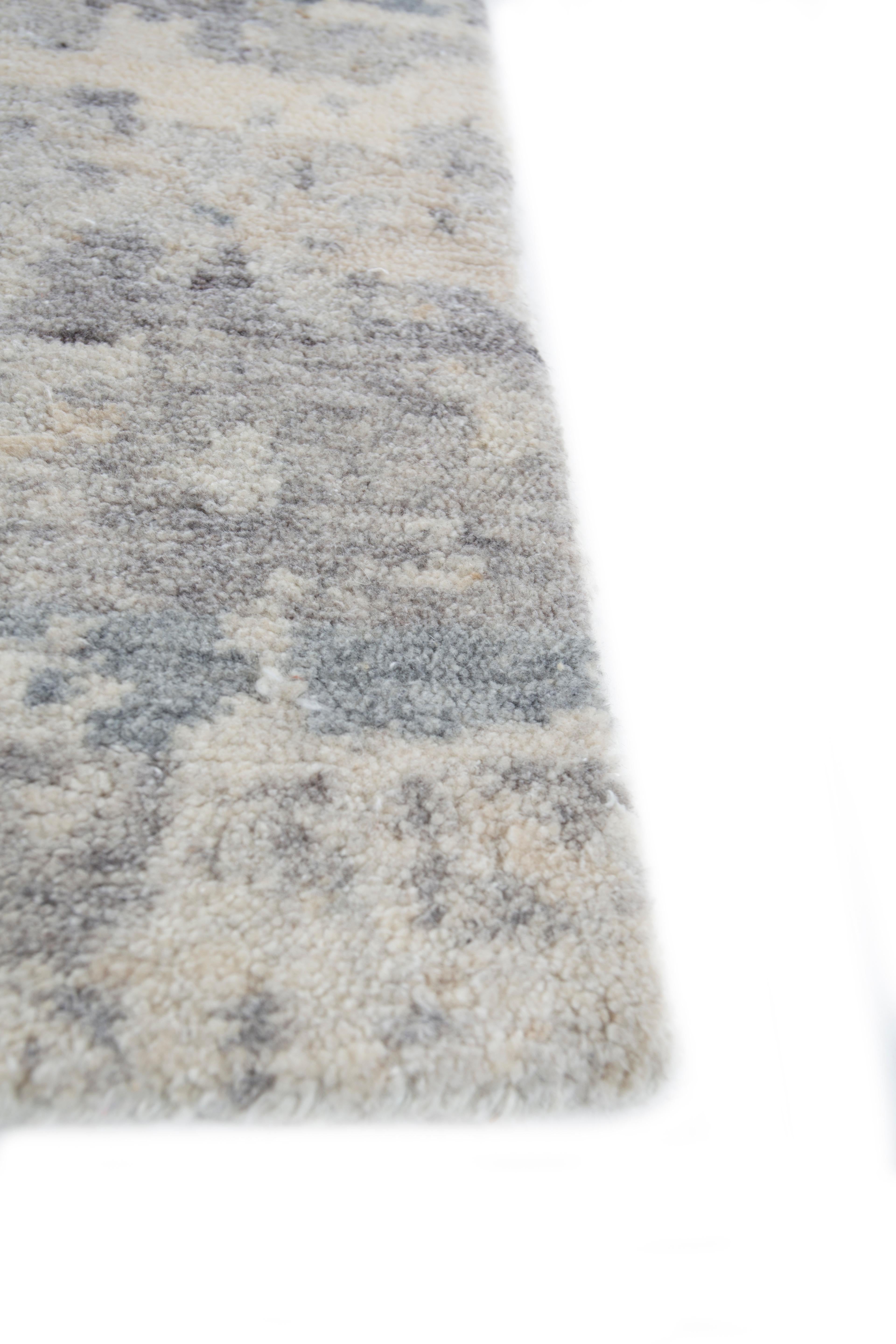 Jaipur Rugs 8x10 Feet Hand geknüpft Teppich Wolle & Tencil Modern Grau & Schwarz Teppich (Moderne) im Angebot
