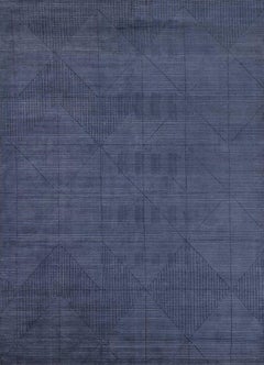 Jaipur Rugs 8X10 Feet Hand Loom Carpet Wool And Viscose Blue Modern Solid Rug