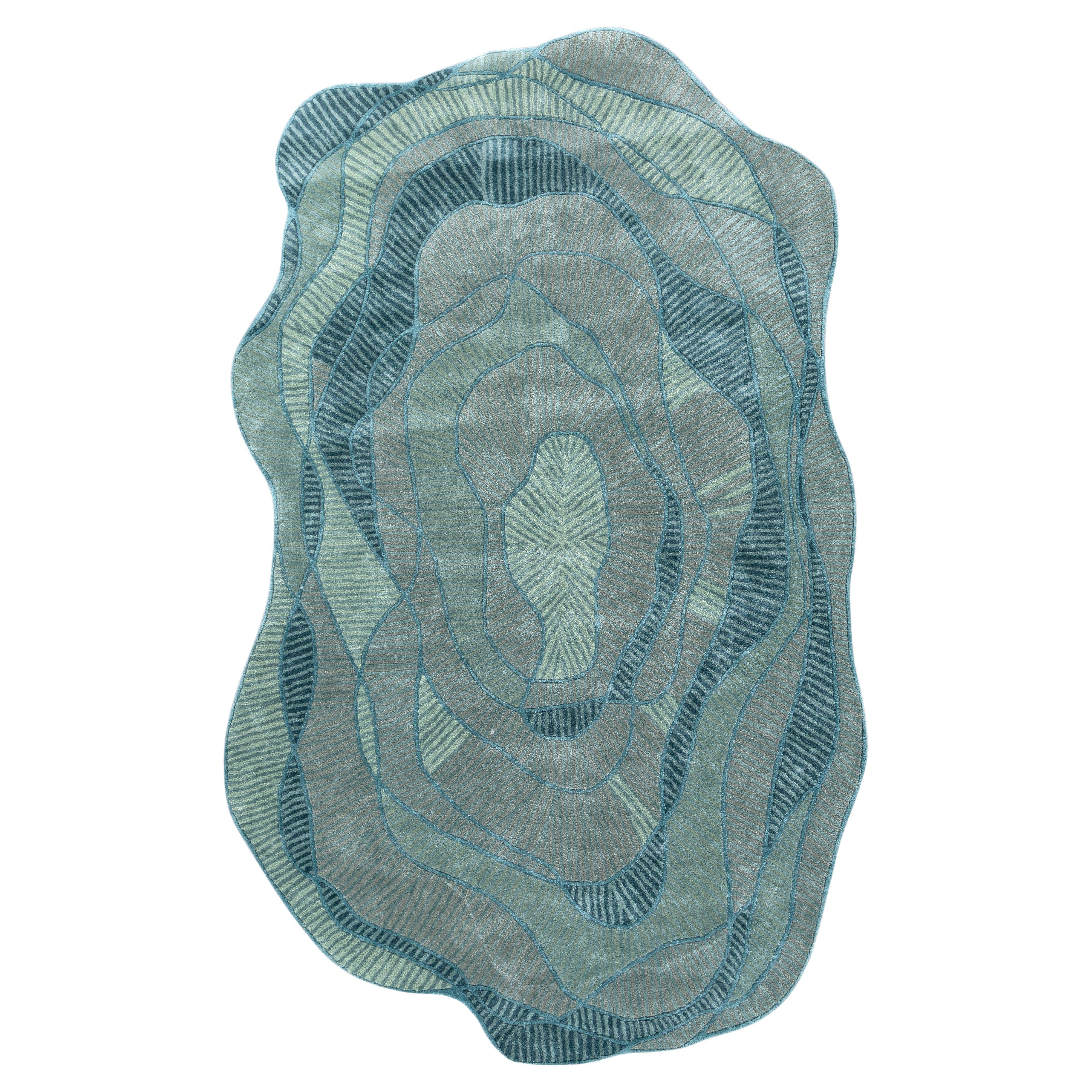 Jaipur Teppiche 8x10 Füße Hand getuftet Teppich Wolle und Viskose Modern Blau Teppich