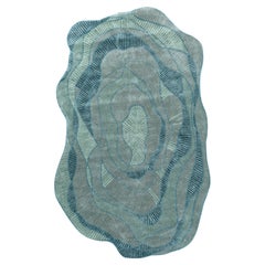 Jaipur Teppiche 8x10 Füße Hand getuftet Teppich Wolle und Viskose Modern Blau Teppich