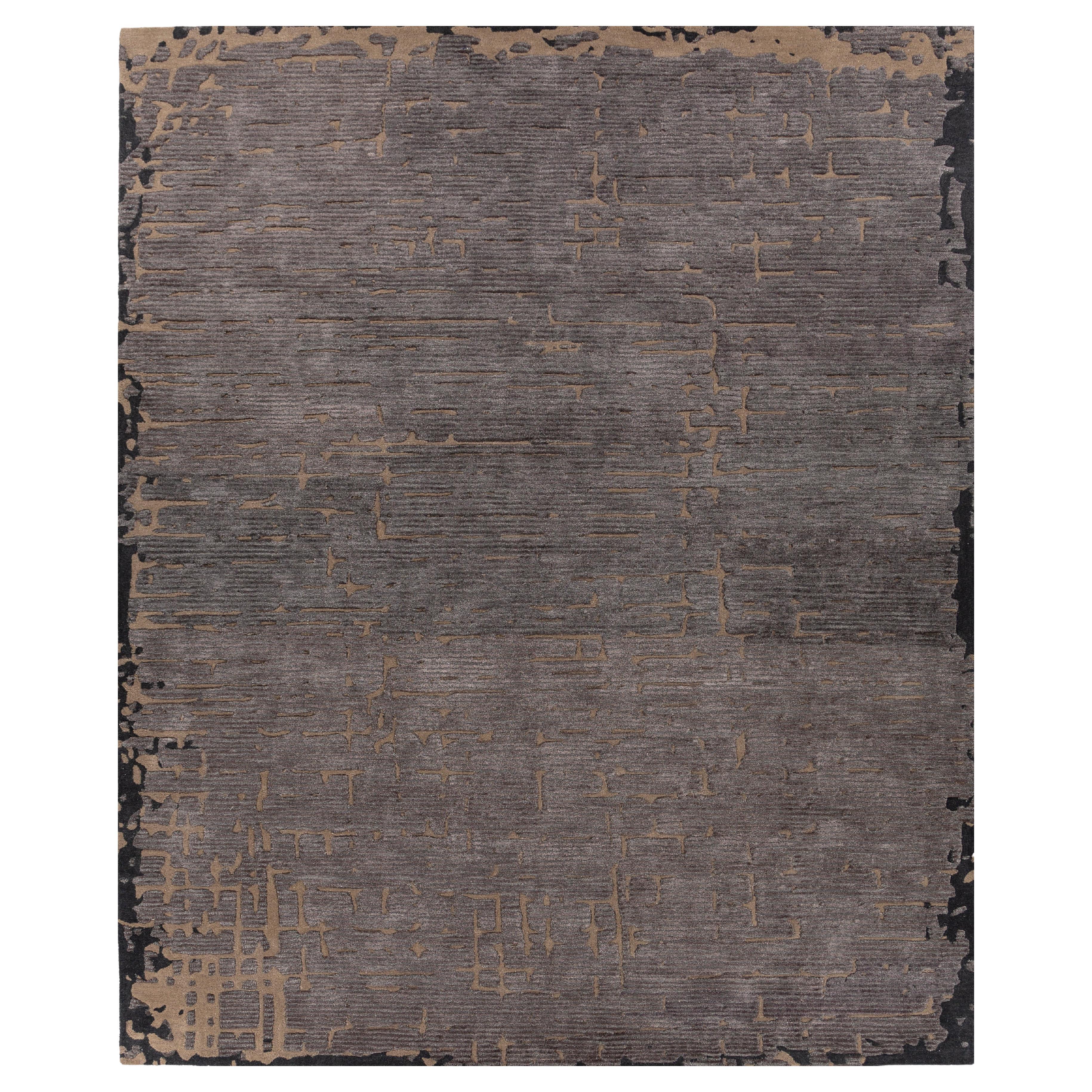 Jaipur Teppiche 8X10 Füße Hand getuftet Teppich Wolle & Viskose Moderne Grau & Schwarz Teppich