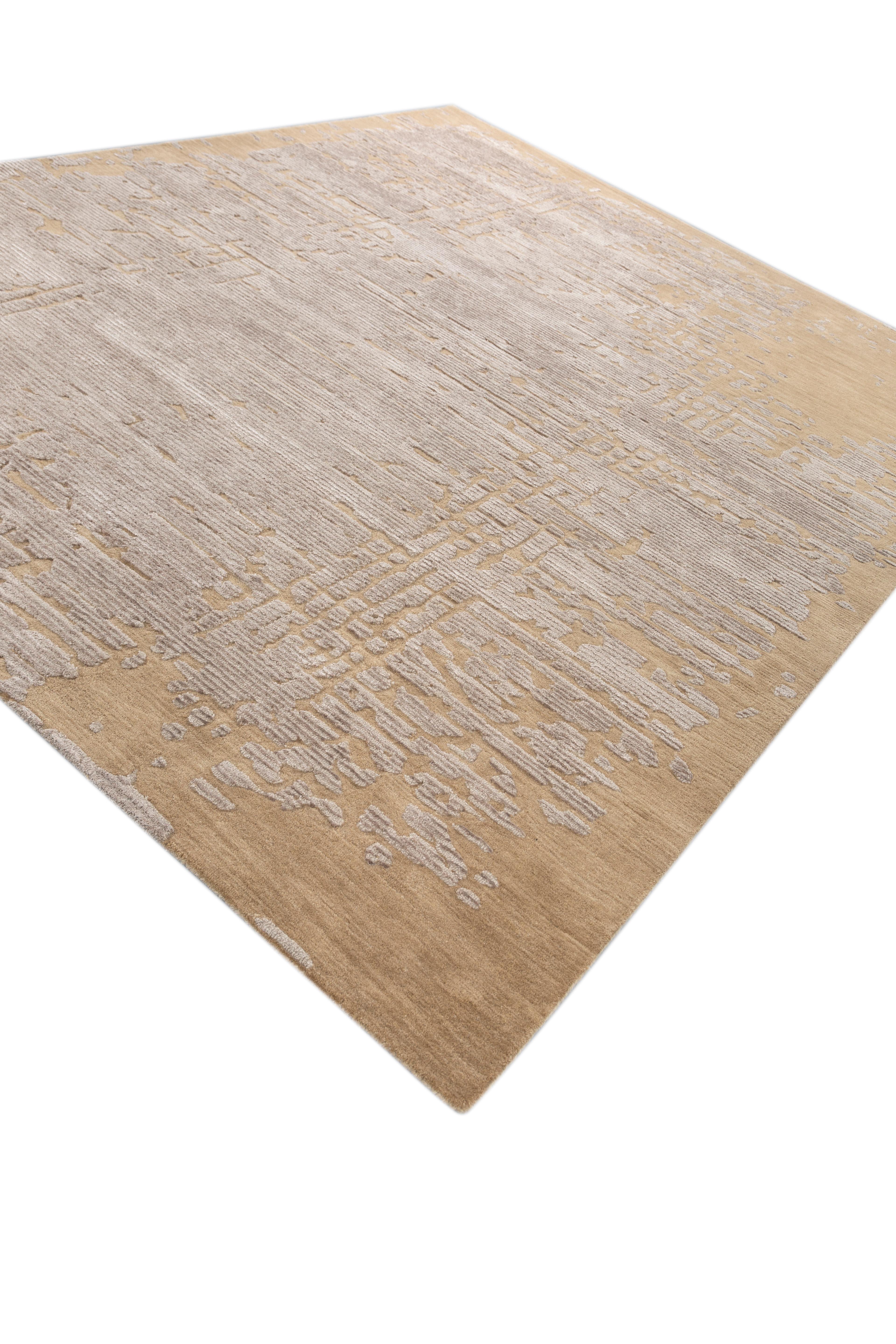 Hand-Crafted Jaipur Rugs 8X10 Feet Hand tufted Carpet Wool & Viscose Modern Ivory Rug For Sale