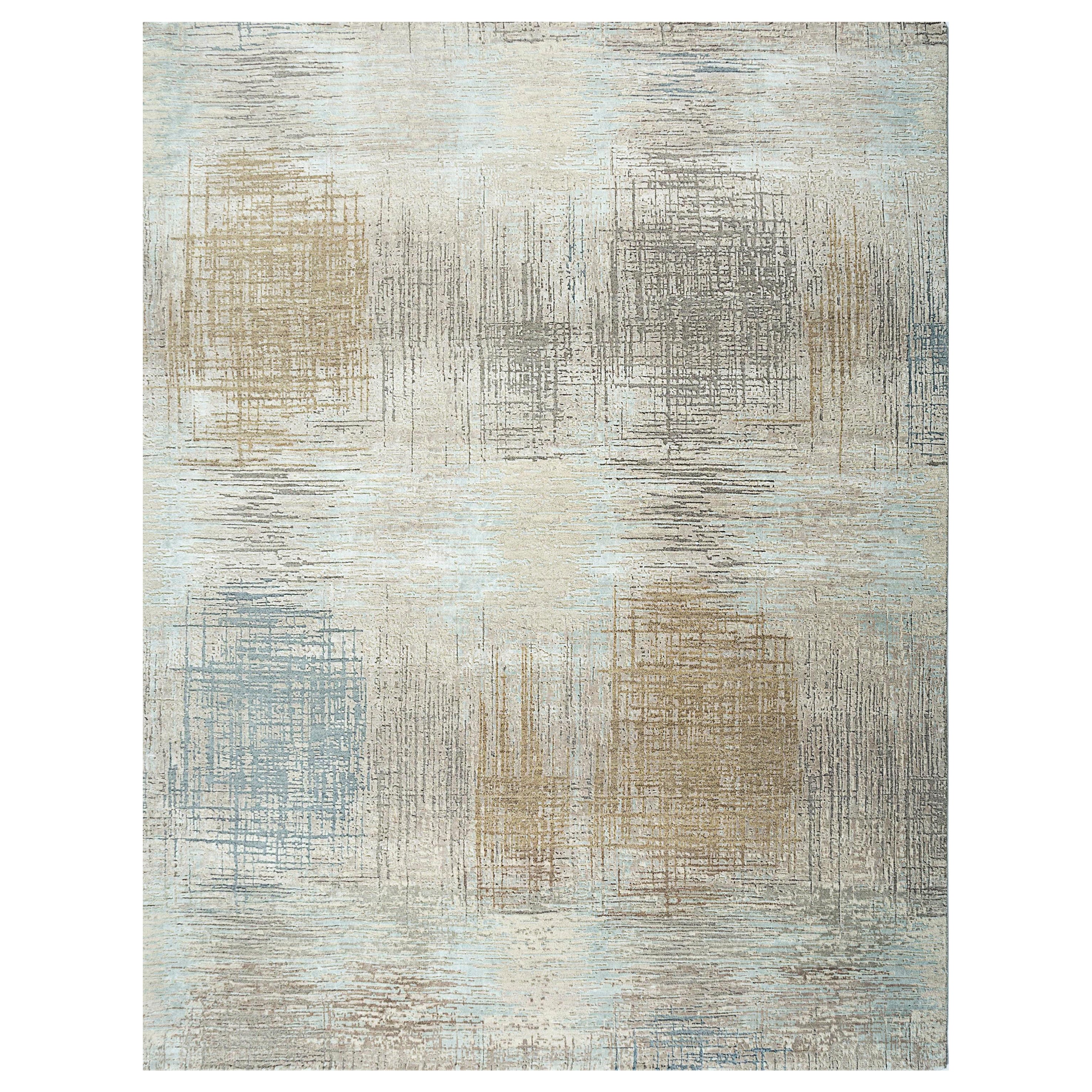 Ashwood Skyline Blau Handgeknüpfter Teppich