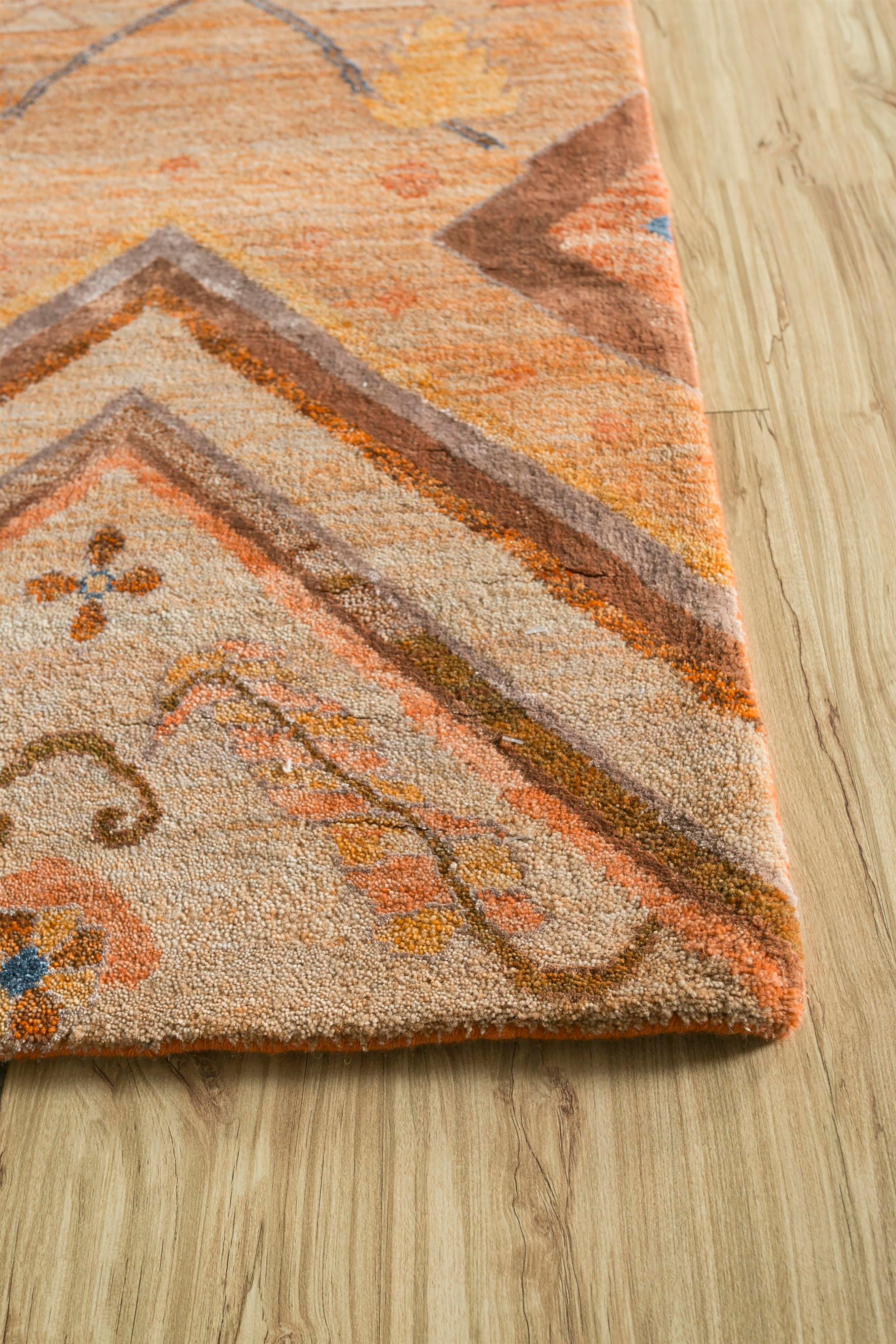 Moderno Tappeto Jaipur Rugs 9x12 piedi annodato a mano in lana e seta di bambù Beige e Marrone in vendita