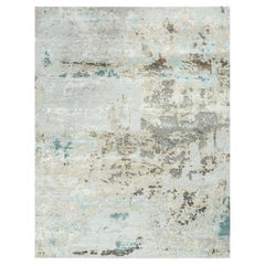 Jaipur Rugs 9x12 Piedi Tappeto annodato a mano in lana e seta di bambù Grigio Nero Moderno