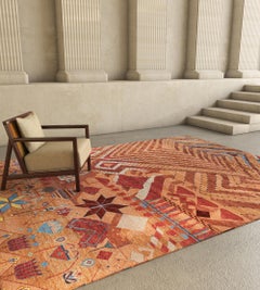 Jaipur Rugs Alfombra Anudada a Mano de Lana y Seda de Bambú de 9x12 Pies Rojo y Naranja