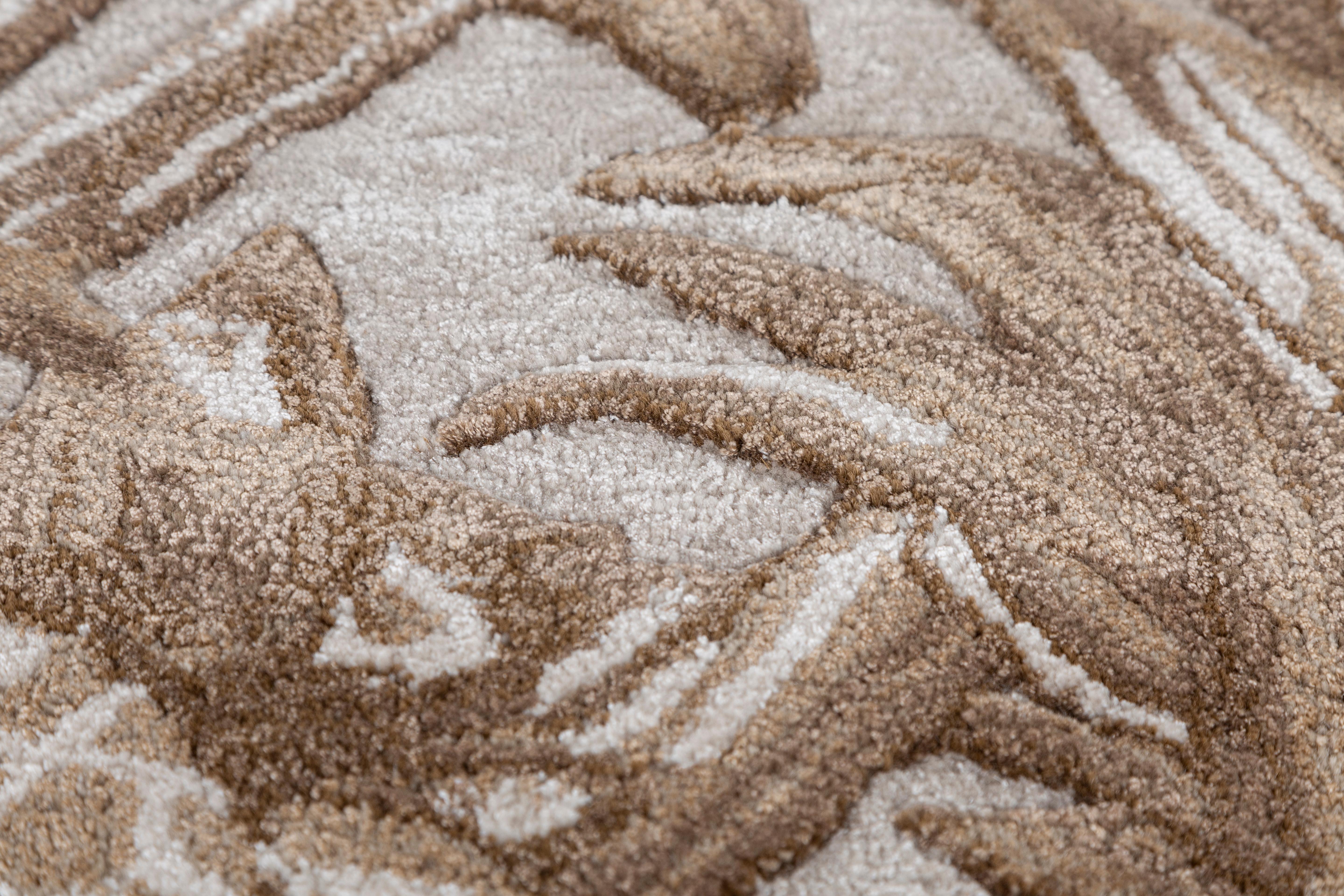 Modern Jaipur Rugs Antique White & Medium Brown 240X240 cm Hand Tufted Carpet For Sale