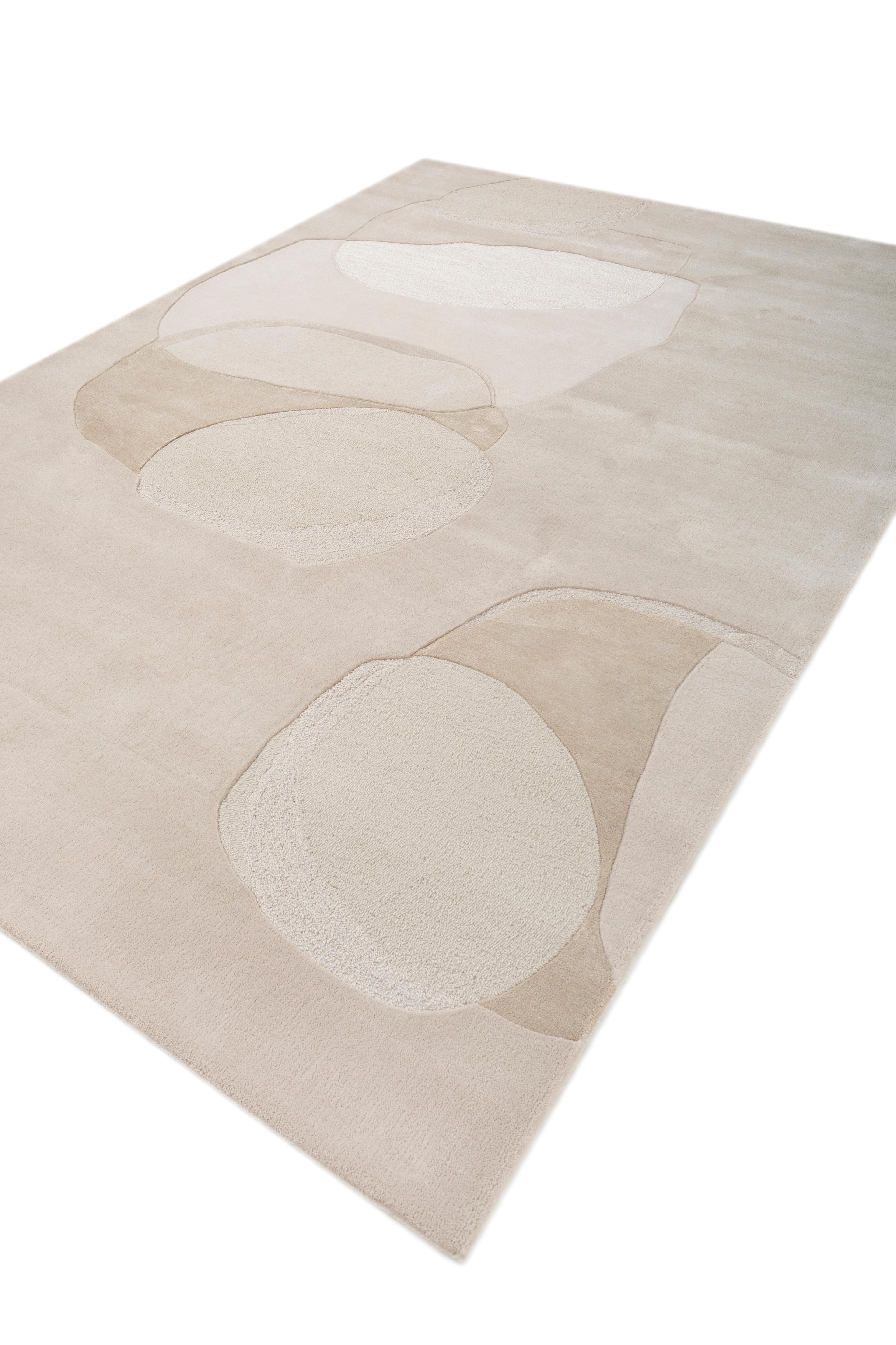 Hand-Crafted Jaipur Rugs Antique White & White 180X270 cm Hand Tufted Carpet
