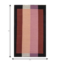 Jaipur Teppiche Arfa Modern 5x8 Ft Teppich Geometrisch Rubin Wolle Handgefertigt Dhurrie Teppich