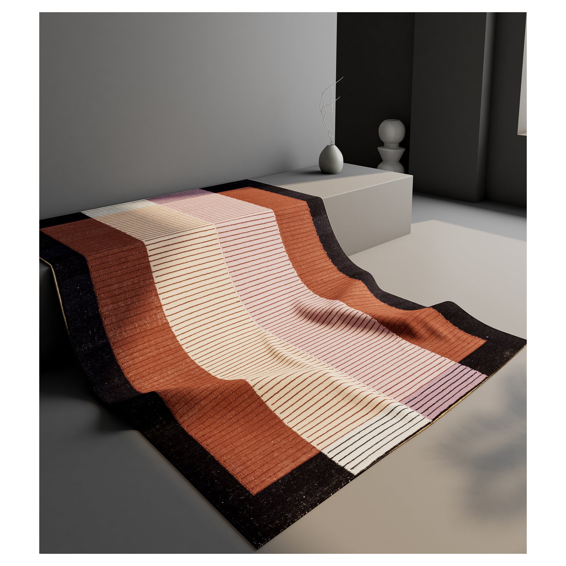 Tappeto Jaipur Rugs Arfa Modern 5x8 Ft Tappeto geometrico in lana rubino fatto a mano Dhurrie
