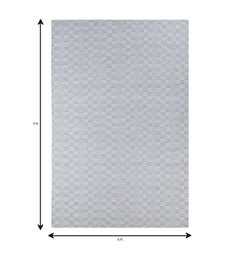 Tappeto Jaipur Arfa Modern 6x9 Ft Tappeto geometrico in lana bianca fatto a mano Dhurrie