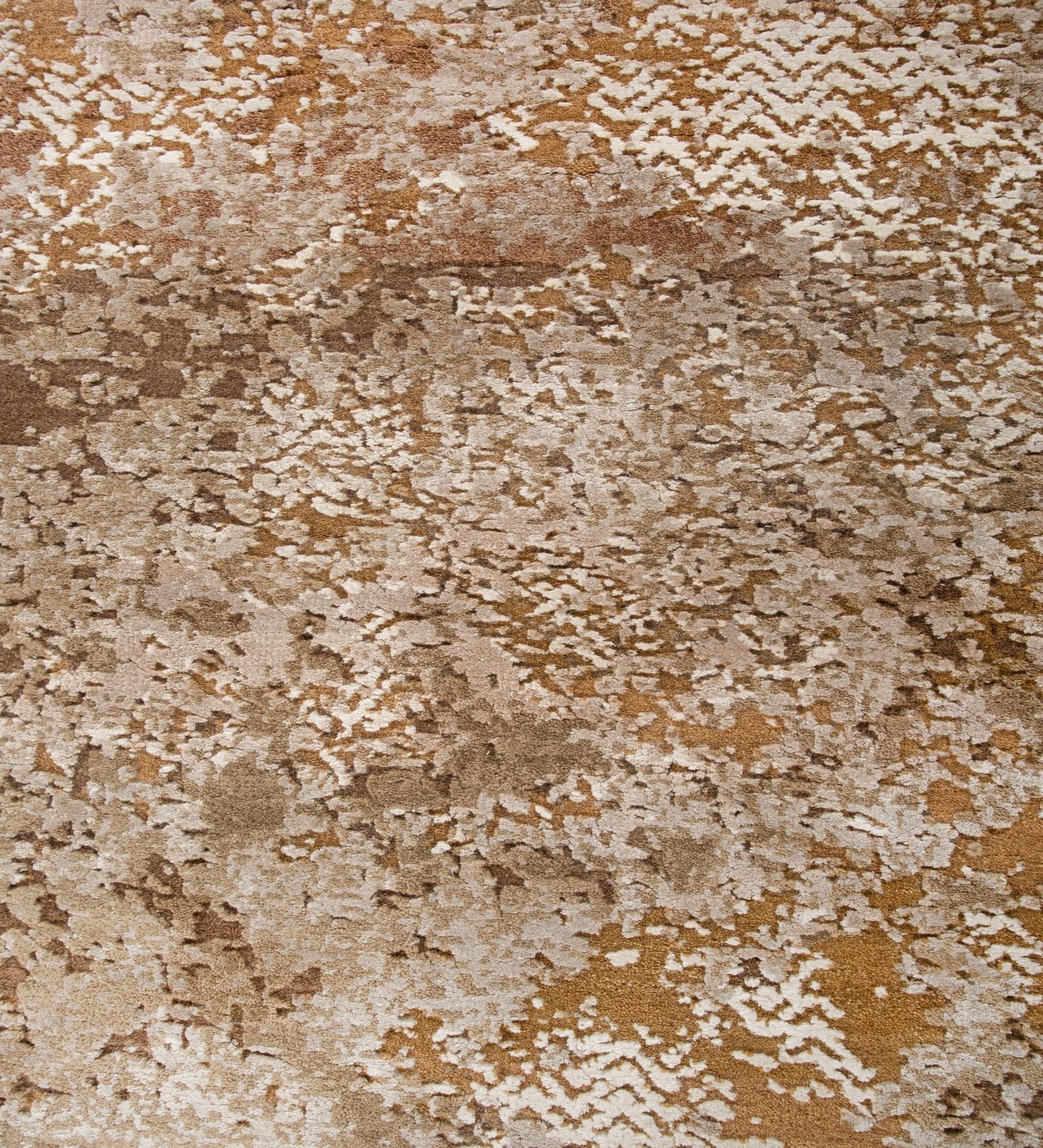 Indian Jaipur Rugs Clay & Medium Tan 240X240 cm Hand Knotted Carpet For Sale