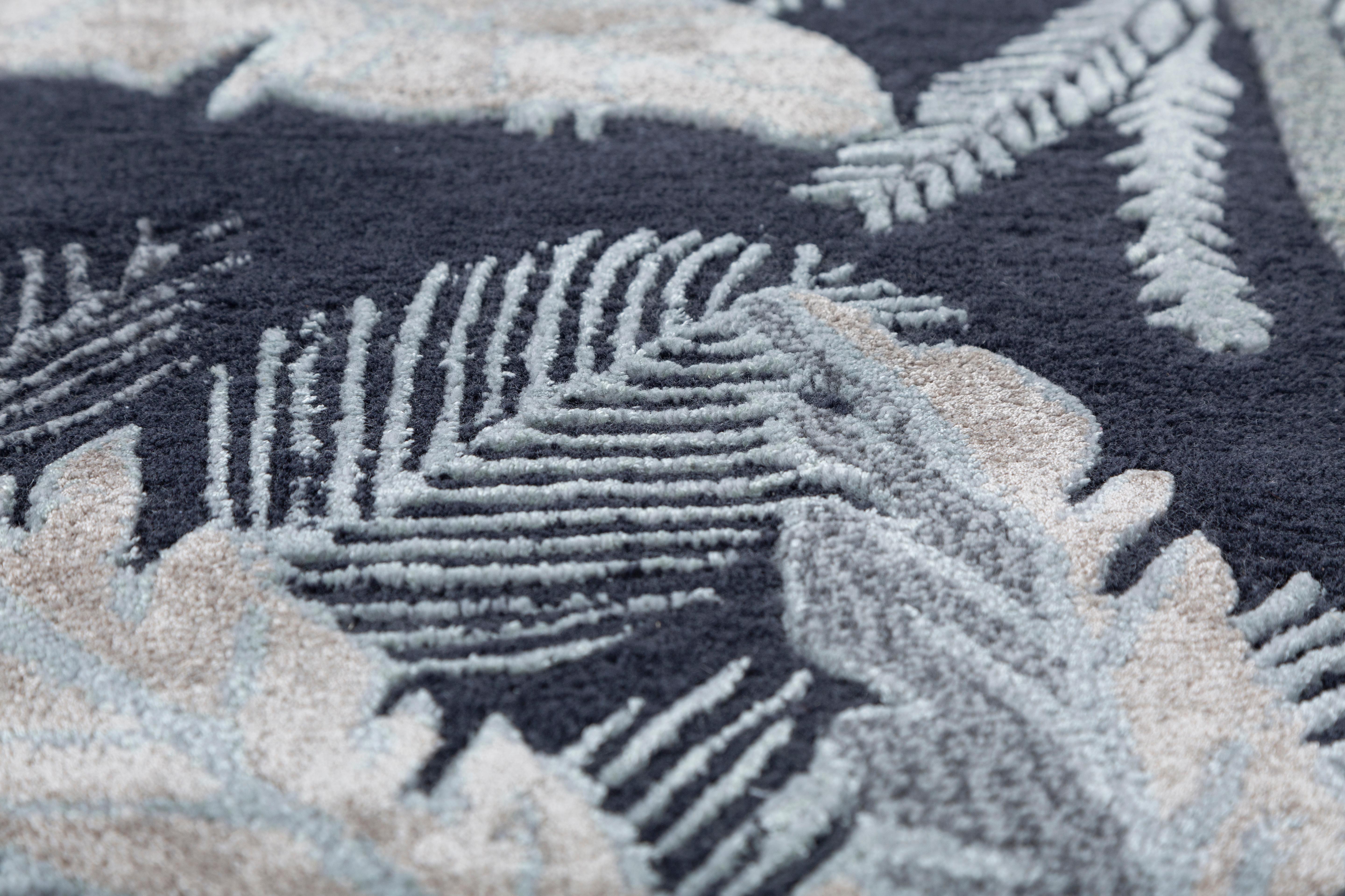 Modern Jaipur Rugs Dark Navy & Smoke Blue 240X300 cm Hand Tufted Carpet For Sale