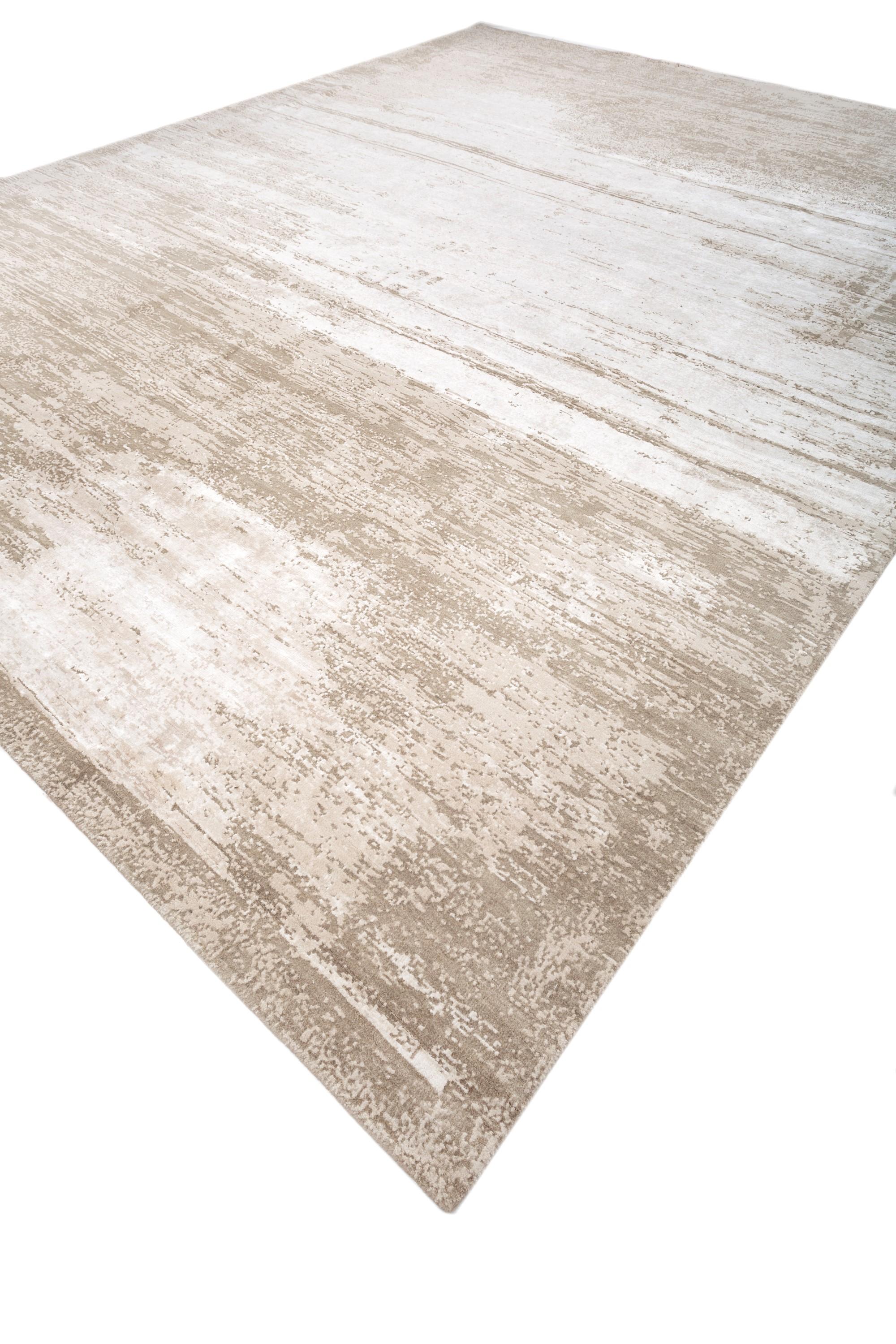 Indian Jaipur Rugs Dark Taupe & Silky Beige 180X270 cm Hand Knotted Carpet For Sale