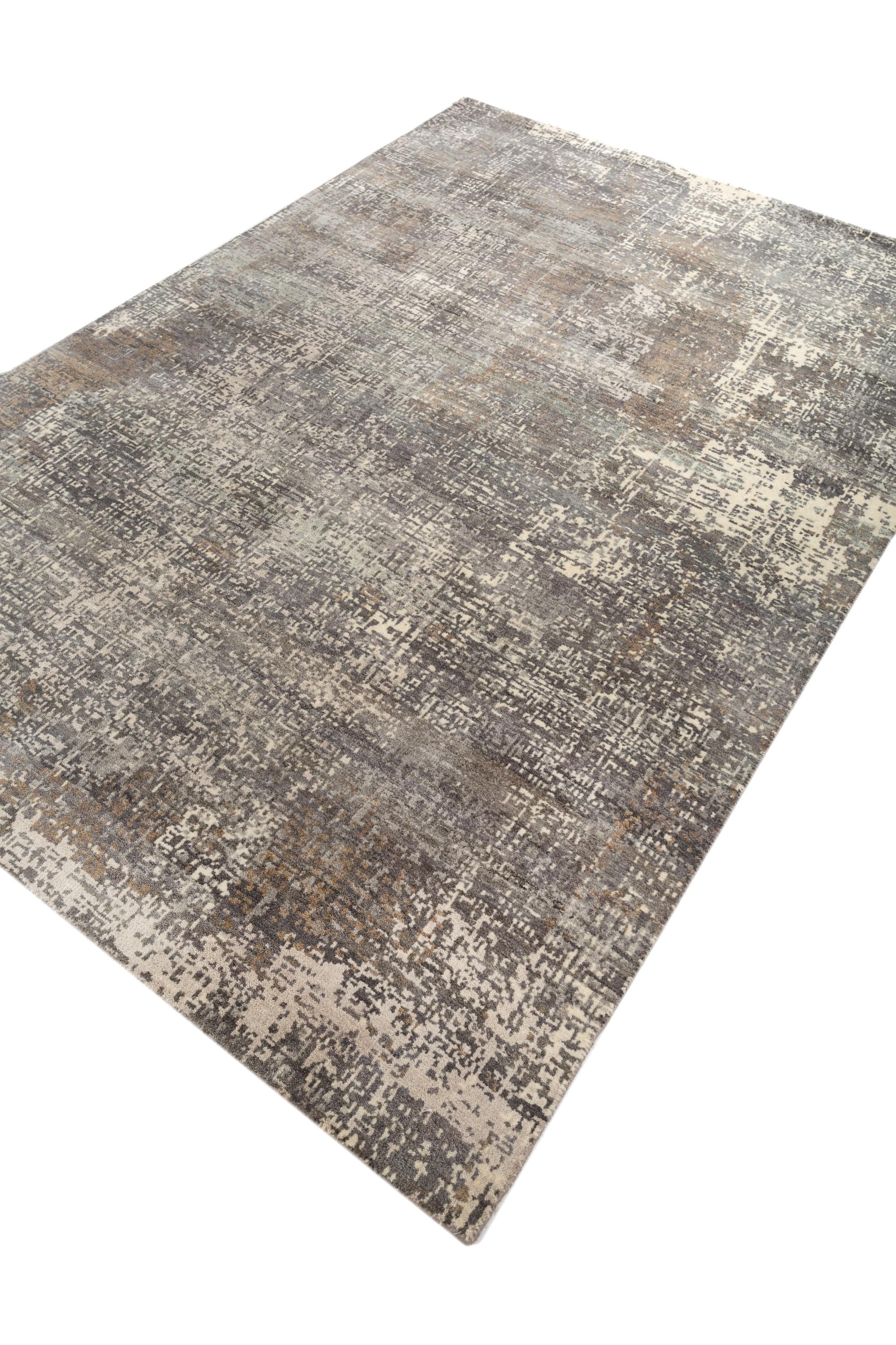 Indian Jaipur Rugs Medium Gray & Ashwood 170X240 cm Hand Knotted Carpet For Sale
