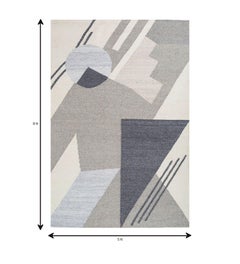 Jaipur Rugs Modern 5x8 Ft Teppich Abstrakt Holzkohle Schiefer Wolle & Viskose Dhurrie