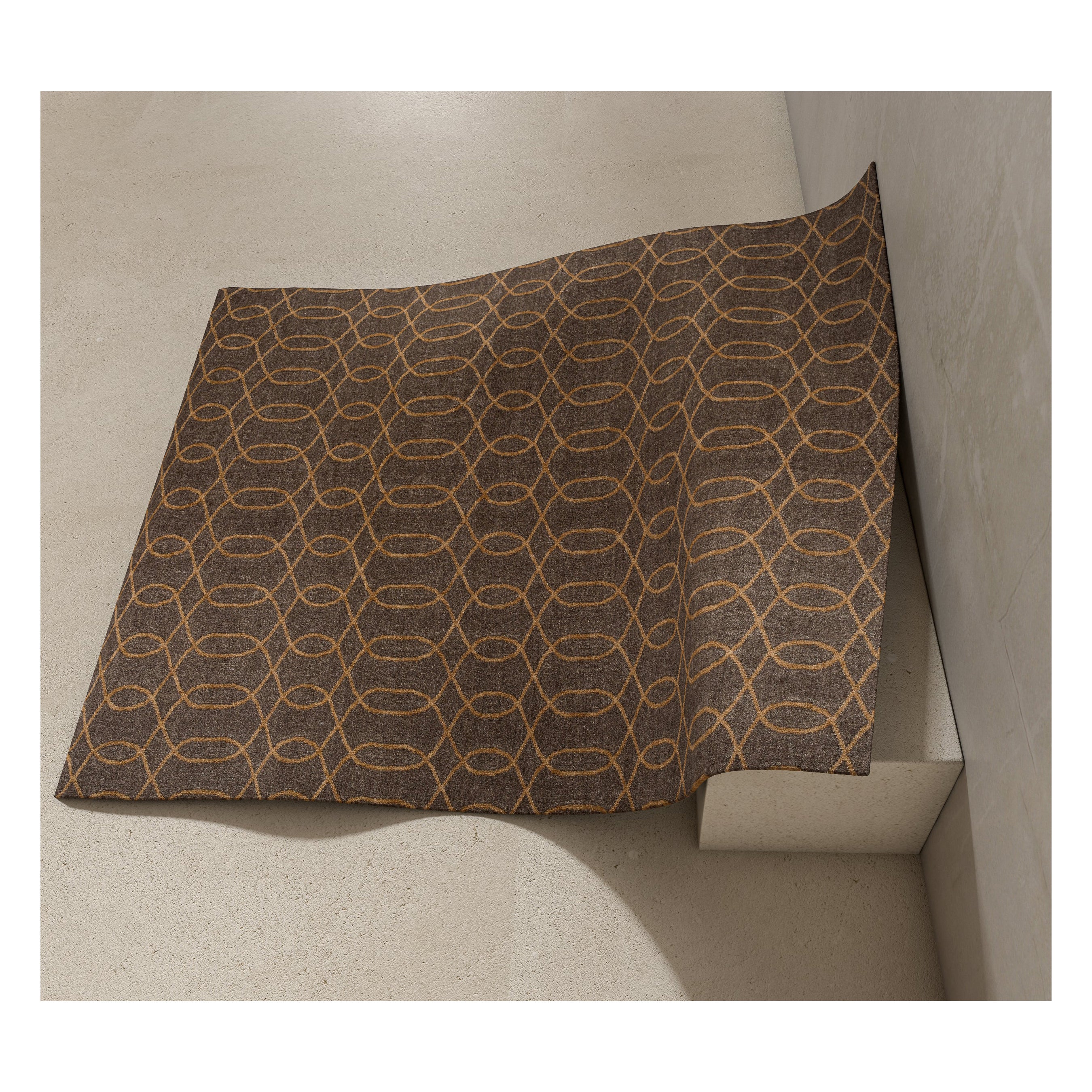 Jaipur Teppiche Modern 8x10 Ft Teppich Geometrisch Dunkelbraun Handgefertigt Dhurrie Teppich im Angebot