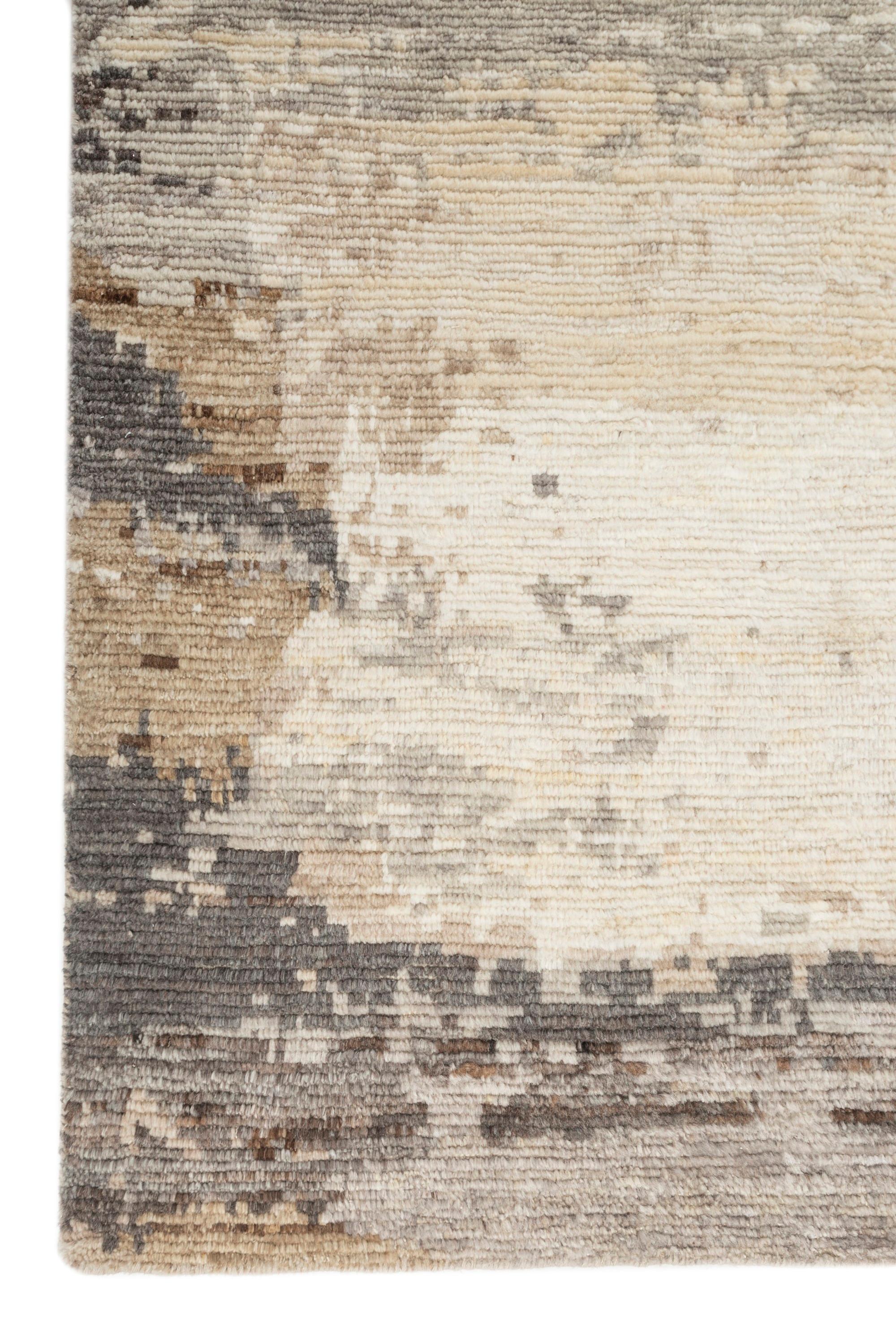 Indian Jaipur Rugs Natural White & Medium Taupe 300X420 cm Hand Knotted Carpet For Sale