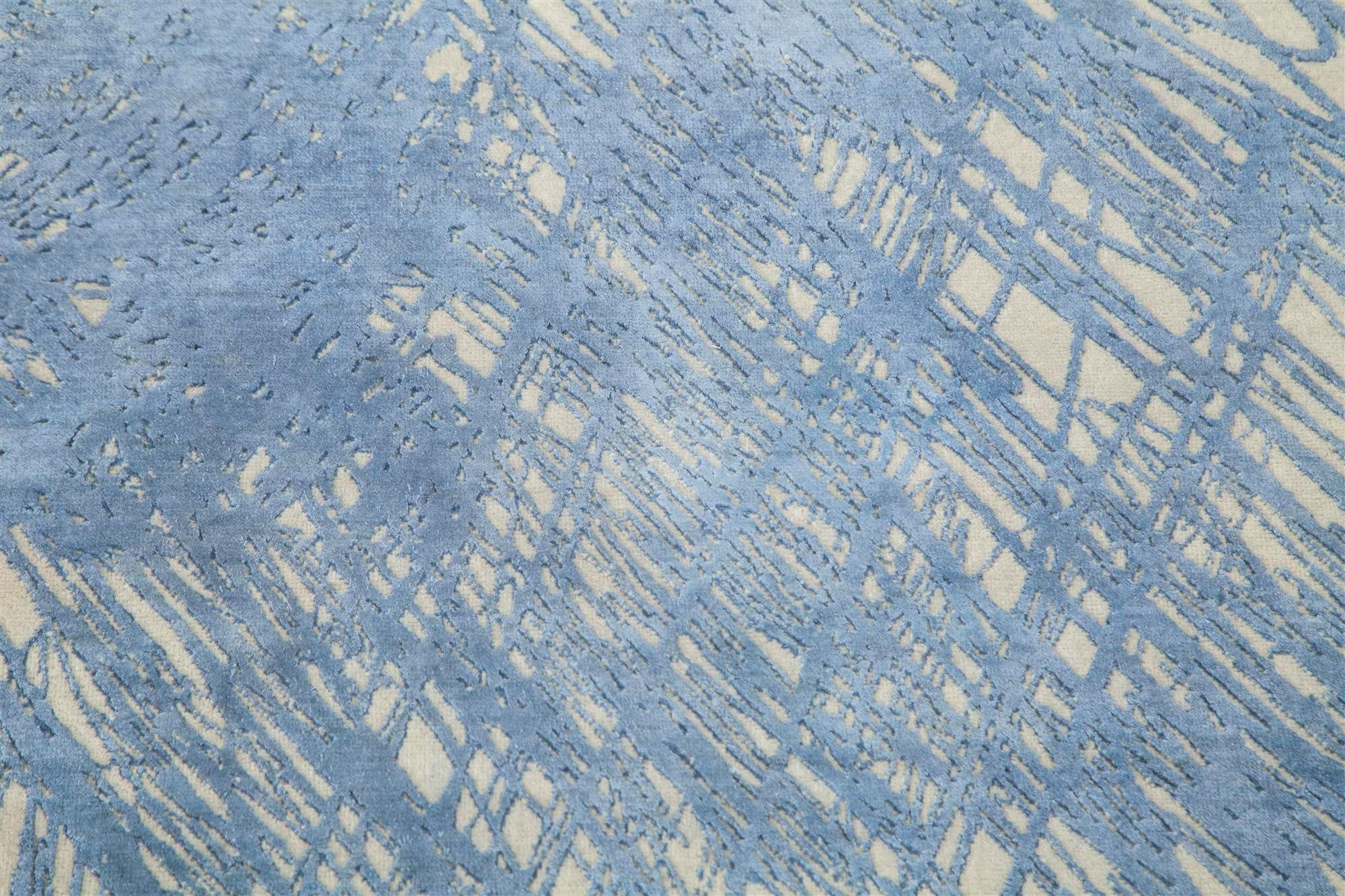 Indian Jaipur Rugs Oyster & Cornflower Blue 300X420 cm Hand Knotted Carpet For Sale