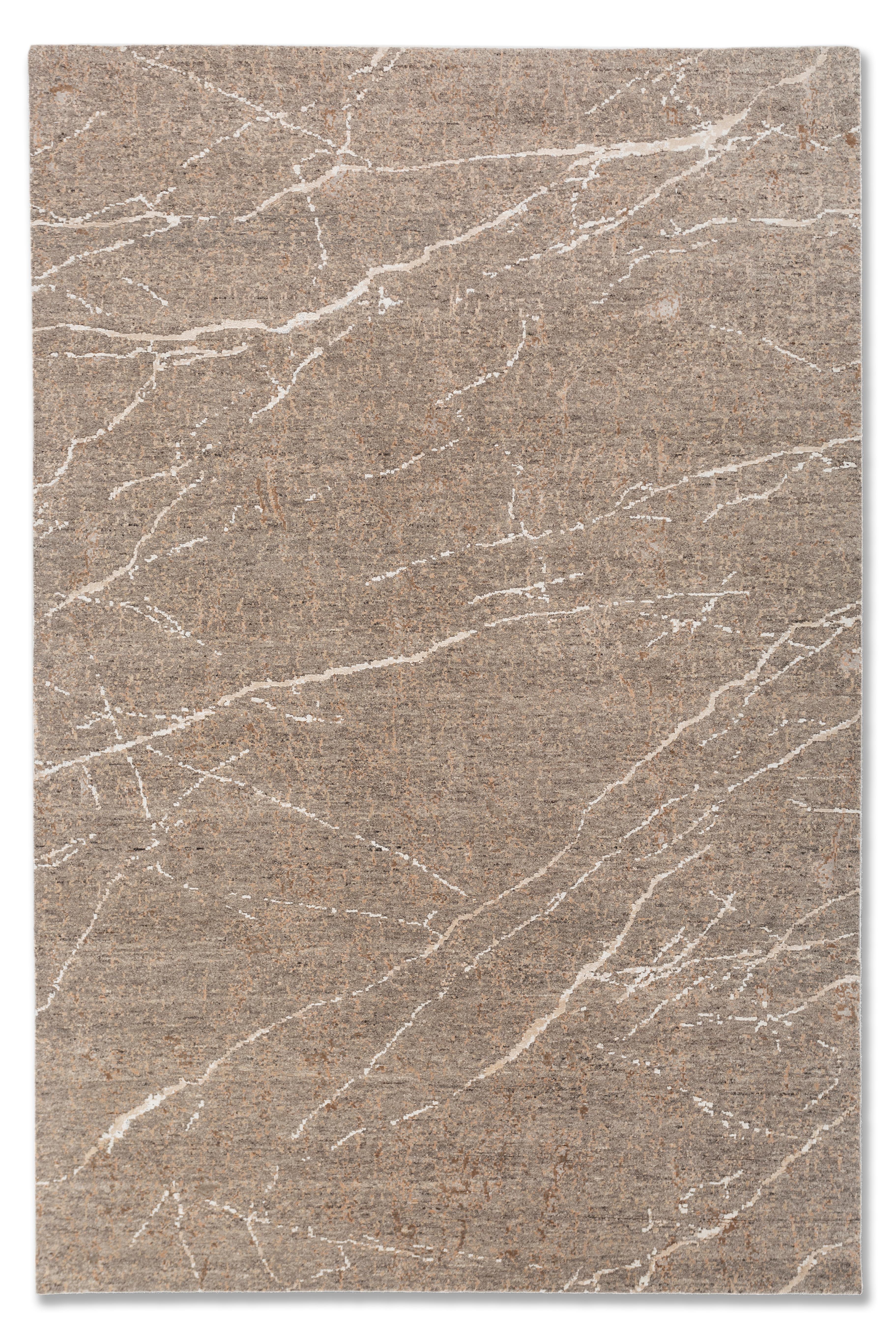 Indian Jaipur Rugs Rawhide & Dune dust 170X240 cm Hand Knotted Carpet For Sale