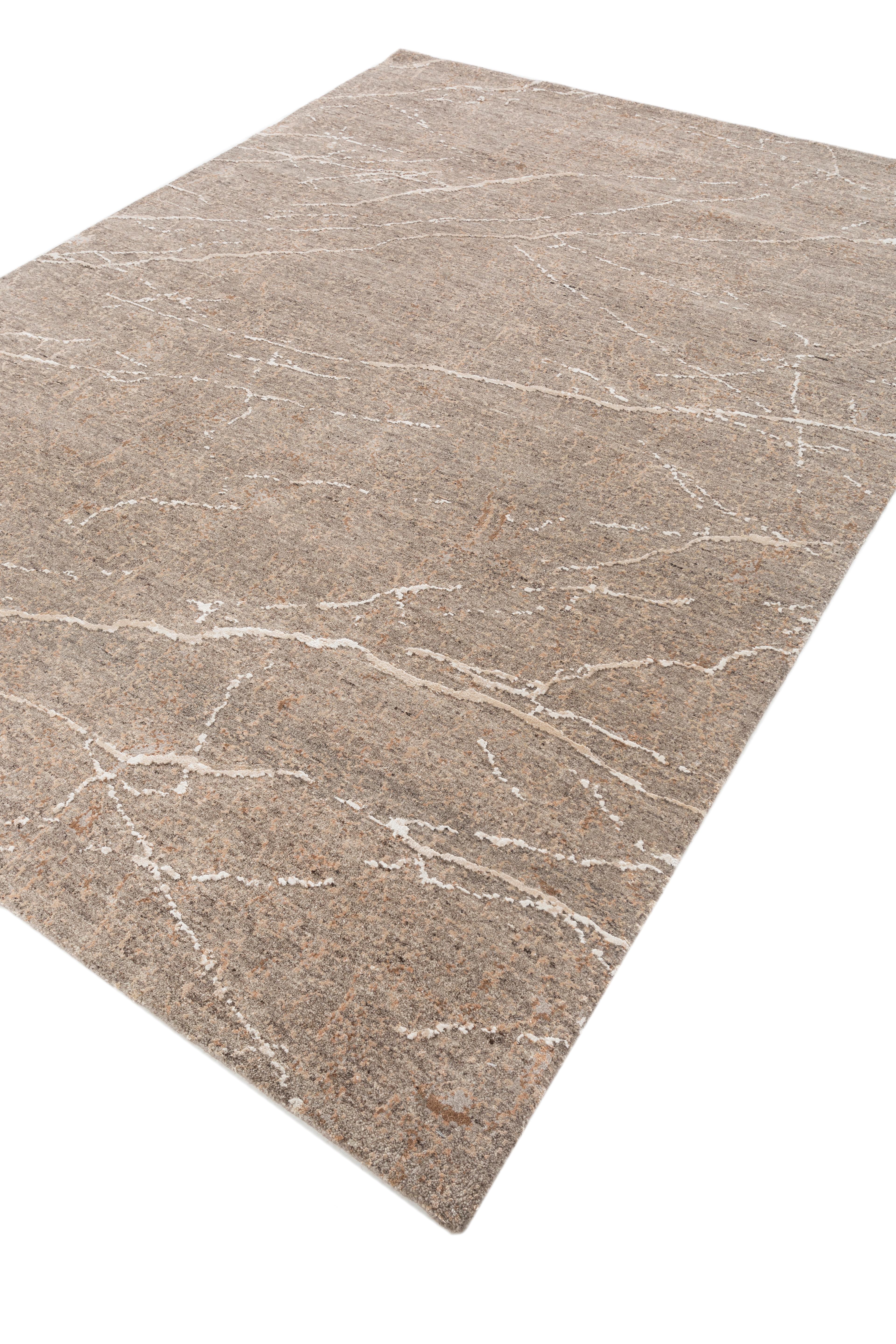 Hand-Knotted Jaipur Rugs Rawhide & Dune dust 170X240 cm Hand Knotted Carpet For Sale