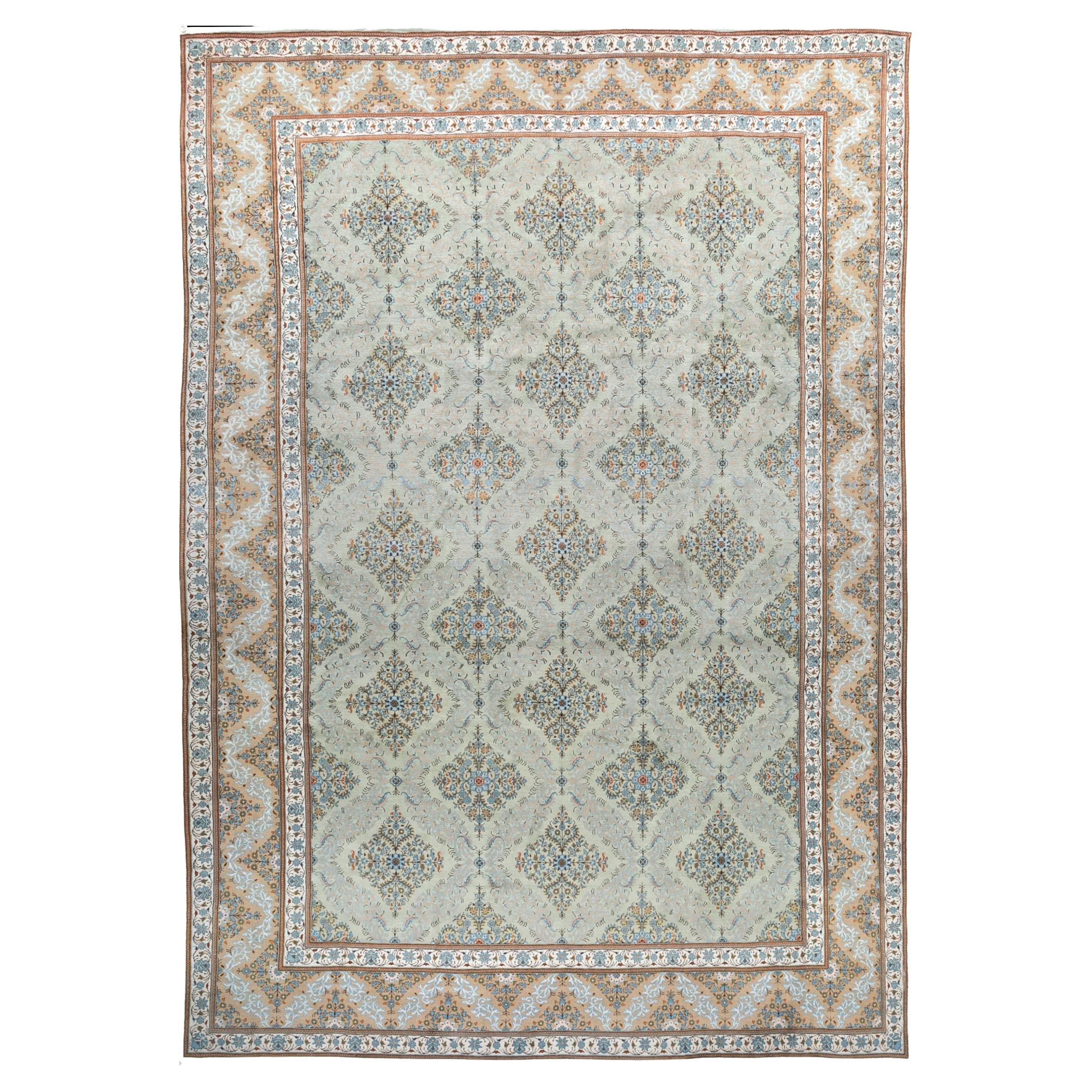 Jaipur Rugs Spa Blue & Light Peach 270X375 cm Hand Knotted Carpet For Sale