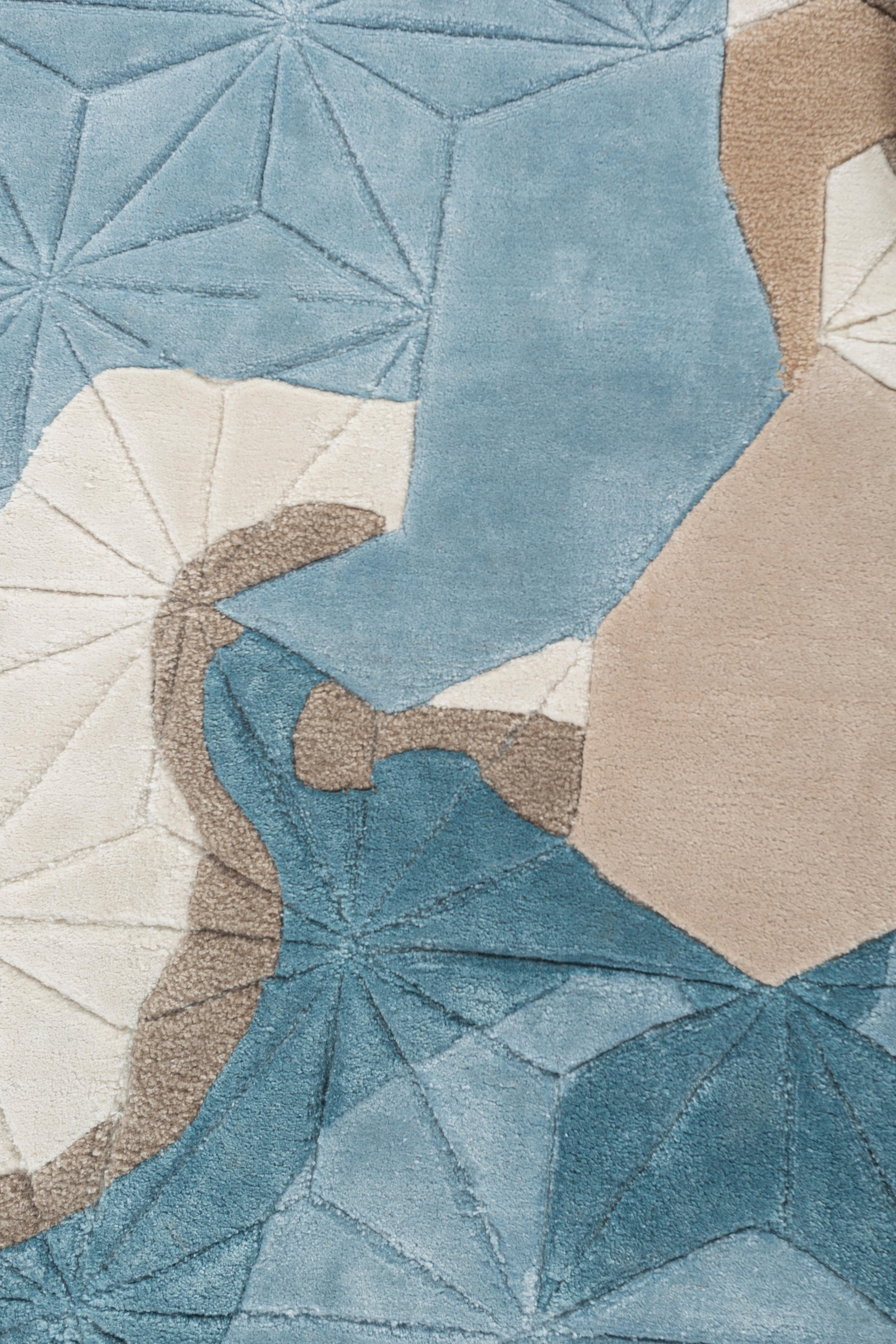 Modern Jaipur Rugs Undyed White & Aegean Blue 240X300 cm Hand Tufted Carpet For Sale
