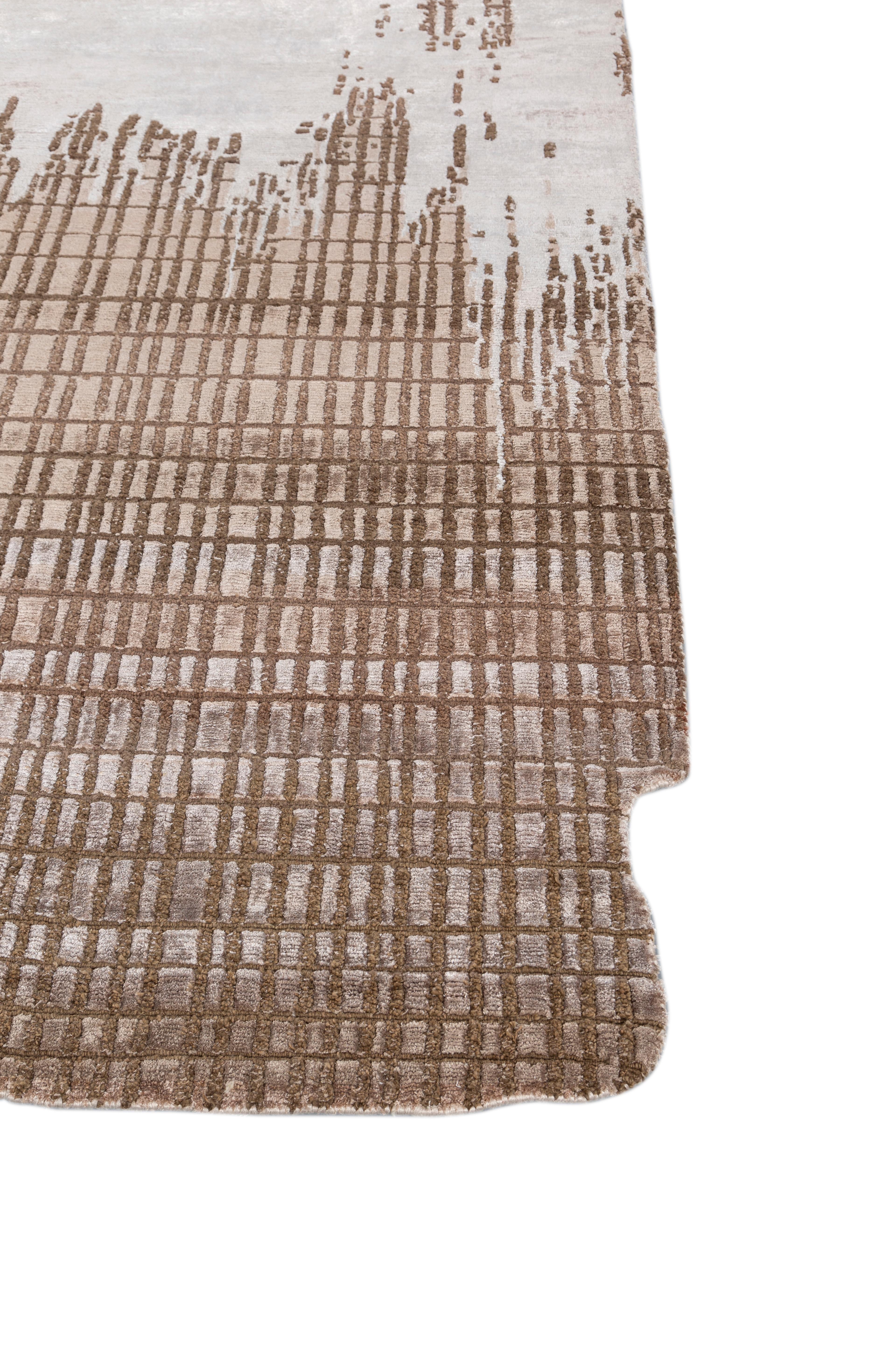 Indien Tapis Jaipur, noué à la main, crème chaude et pêche, 180X270 cm en vente