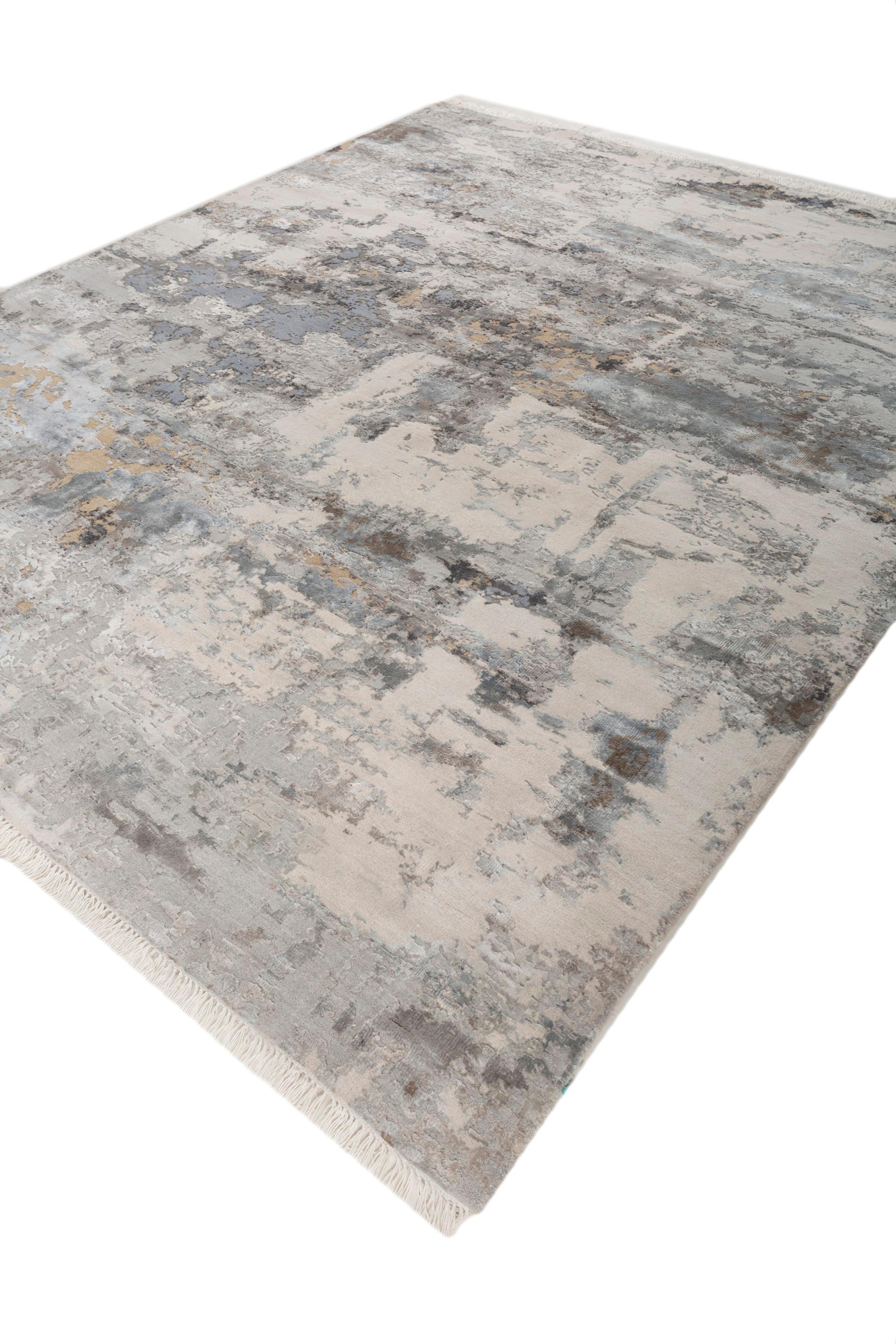 Indien Jaipur Rugs White & Platinum 270X360 cm Hand Knotted Carpet en vente
