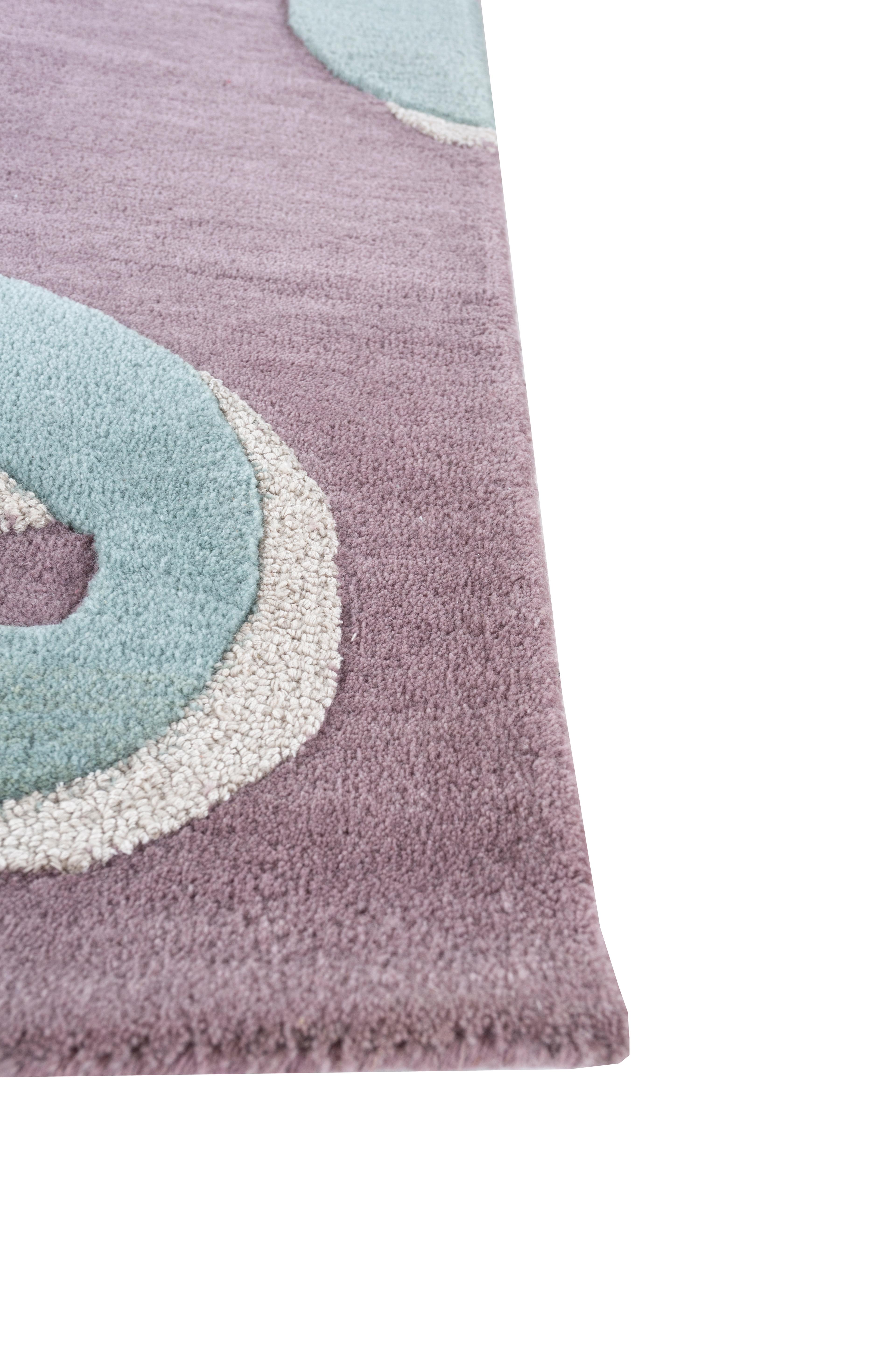 Moderne Tapis Jaipur, tapis touffeté à la main, mauve et clair Sea Mist 180X270 cm en vente