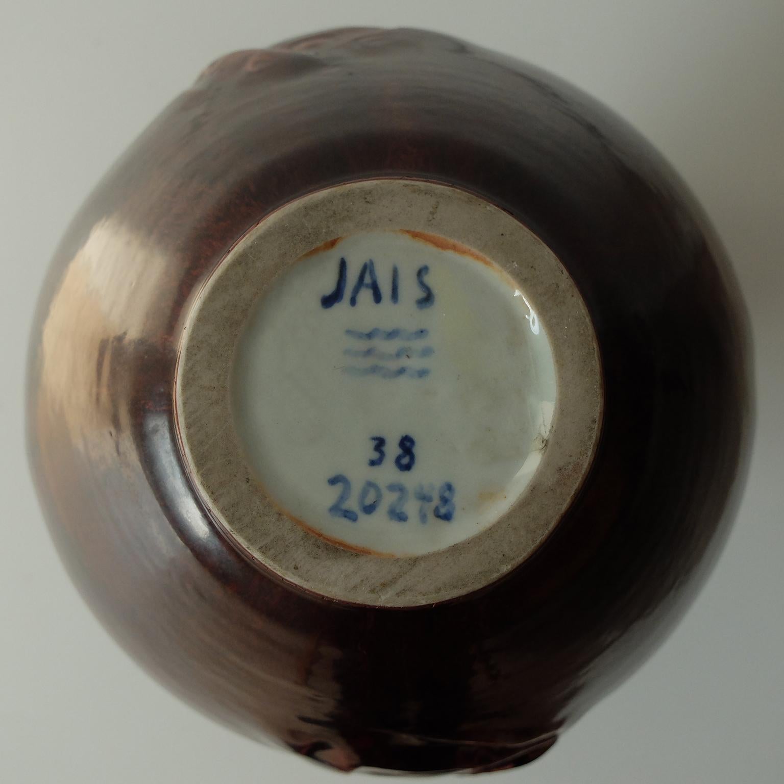 Milieu du XXe siècle Jais Nielsen pour Royal Copenhagen:: vase en céramique à glaçure sang de boeuf:: années 1930 en vente