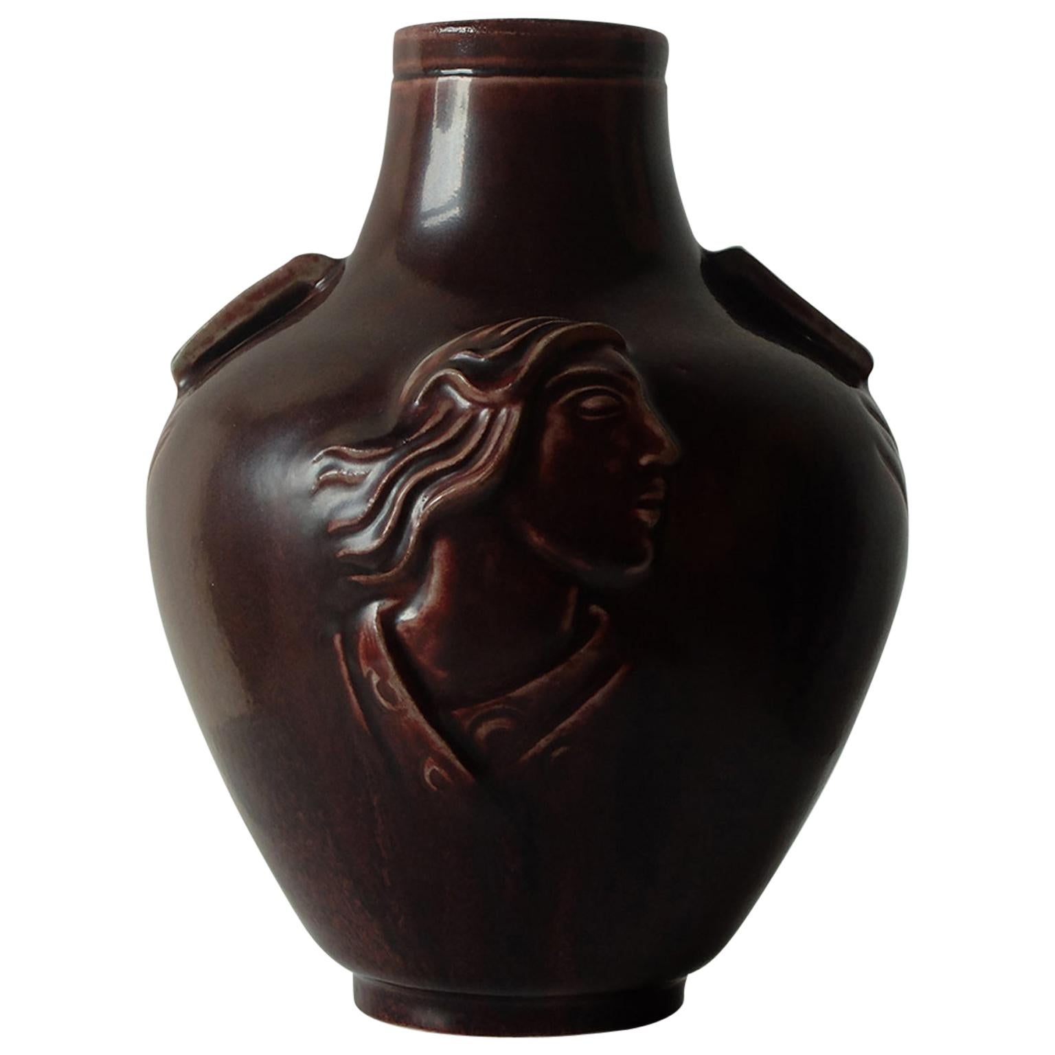 Jais Nielsen for Royal Copenhagen, Ceramic Vase in Oxblood Glaze, 1930s