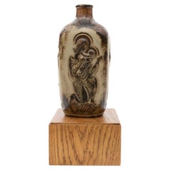 Jais Nielsen Four-Sided Stoneware Vase with Biblical Relief Motifs for Royal Cop