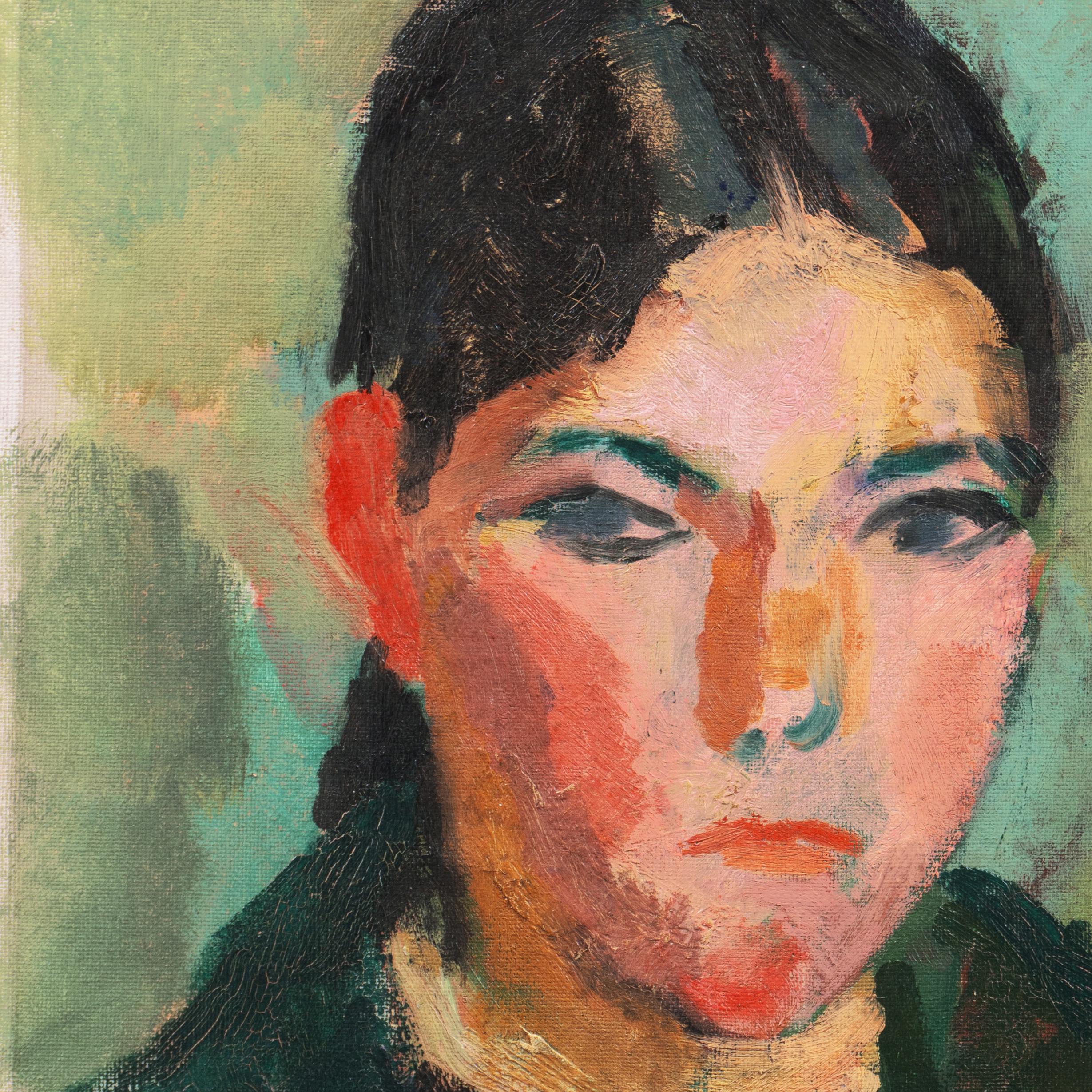 'Young Bretonne', Paris, Salon d’Automne, Section d'Or, Post-Impressionist Oil For Sale 1
