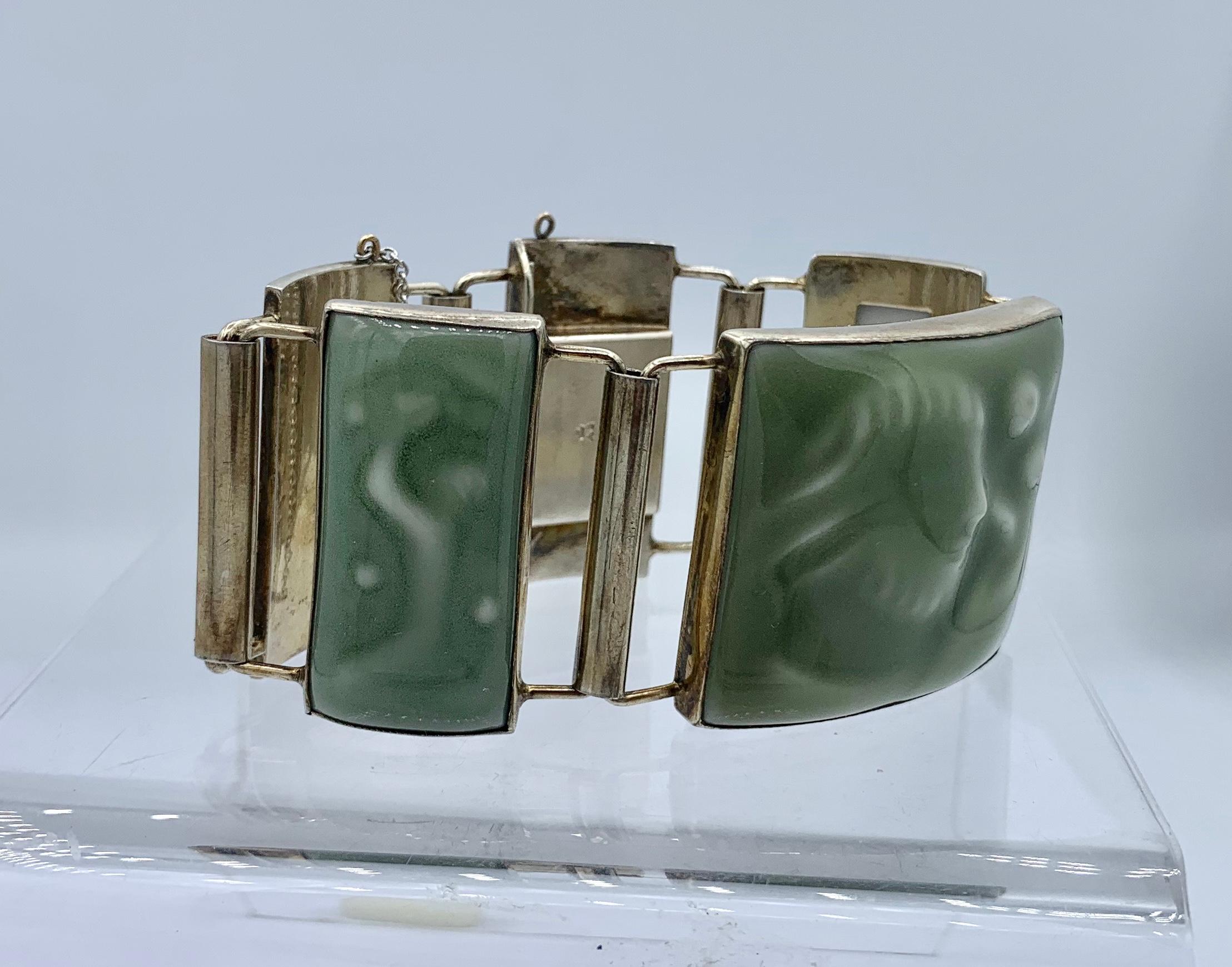 Jais Nielsen Royal Copenhagen Porcelain Modernist Bracelet A. Dragsted Denmark 1