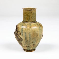 Jais Nielsen Vase mit biblischen Reliefs in Sung-Glasur für Royal Copenhagen